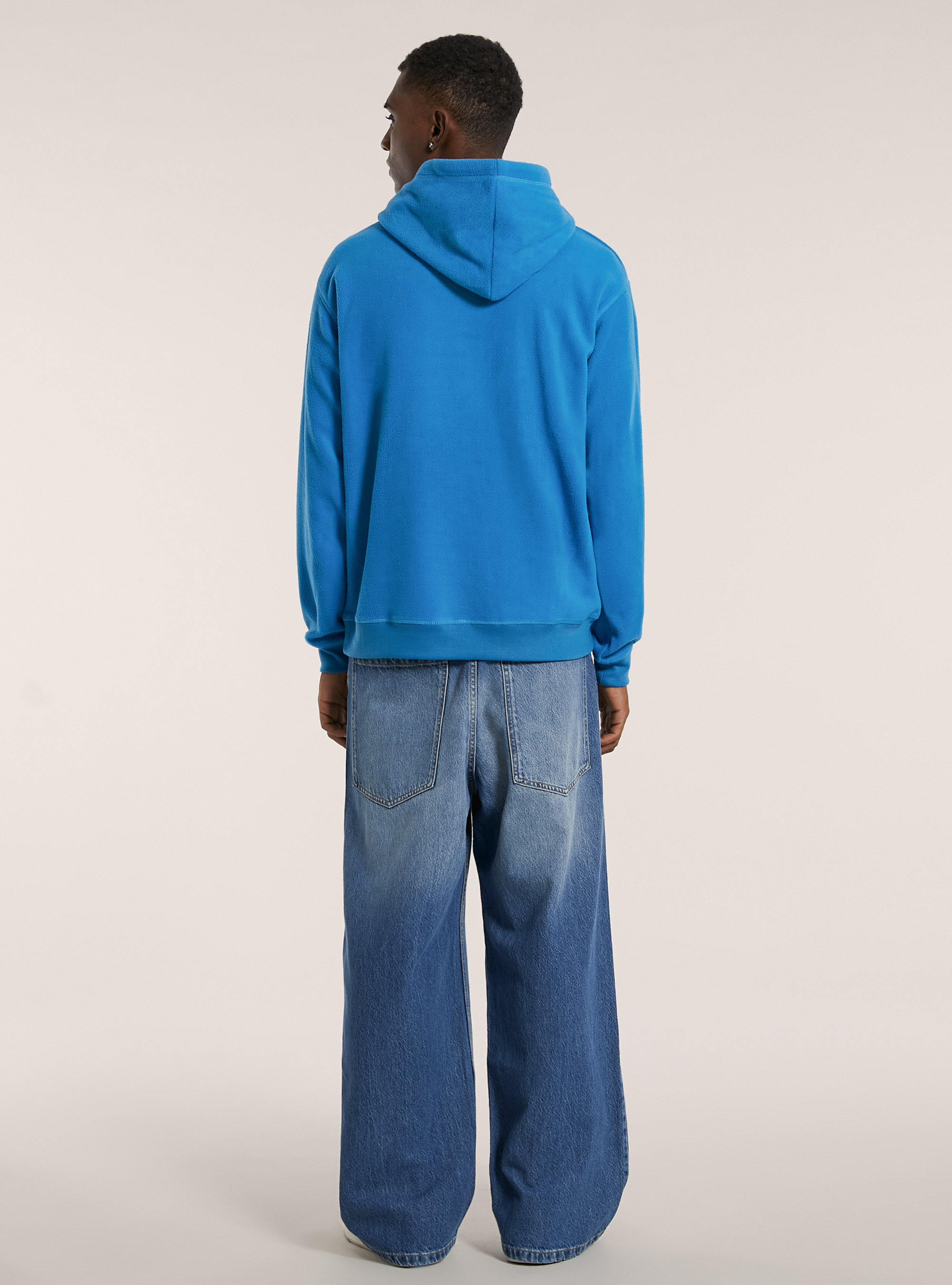 Felpa in polar fleece con cappuccio, AZ2 AZURE MEDIUM