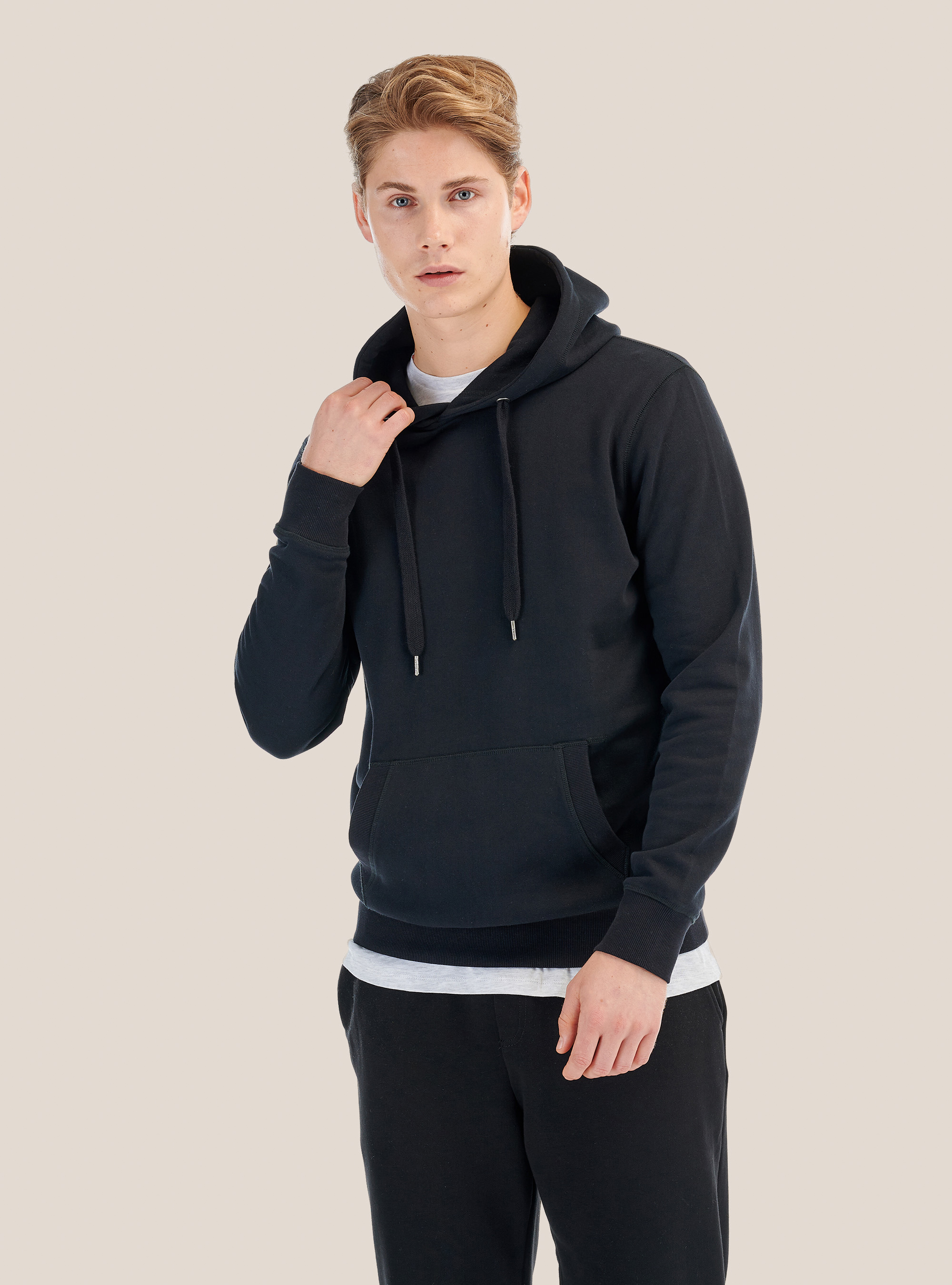 Sweat à capuche basique, C101 BLACK