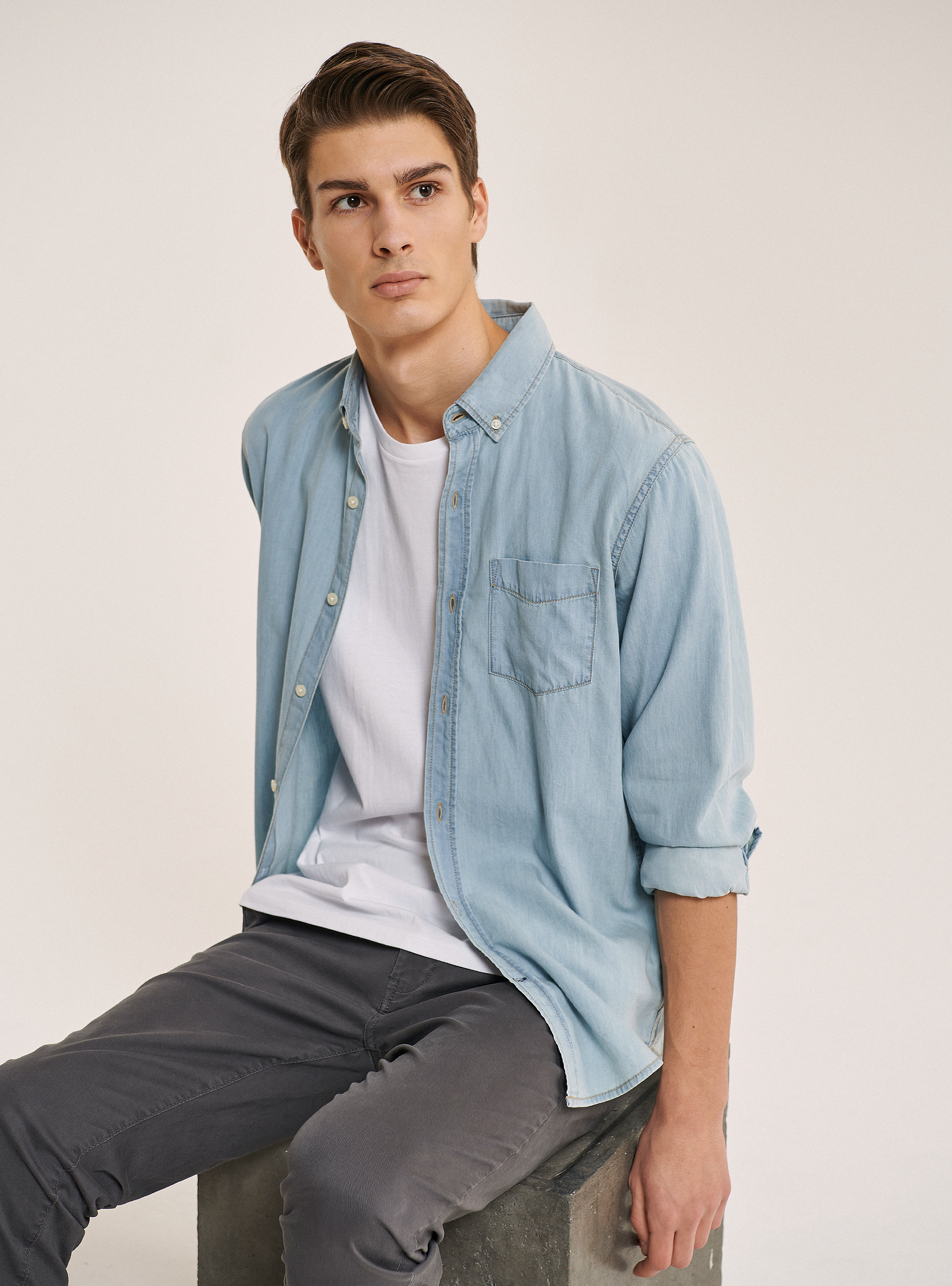 Camicia in denim, AZURE