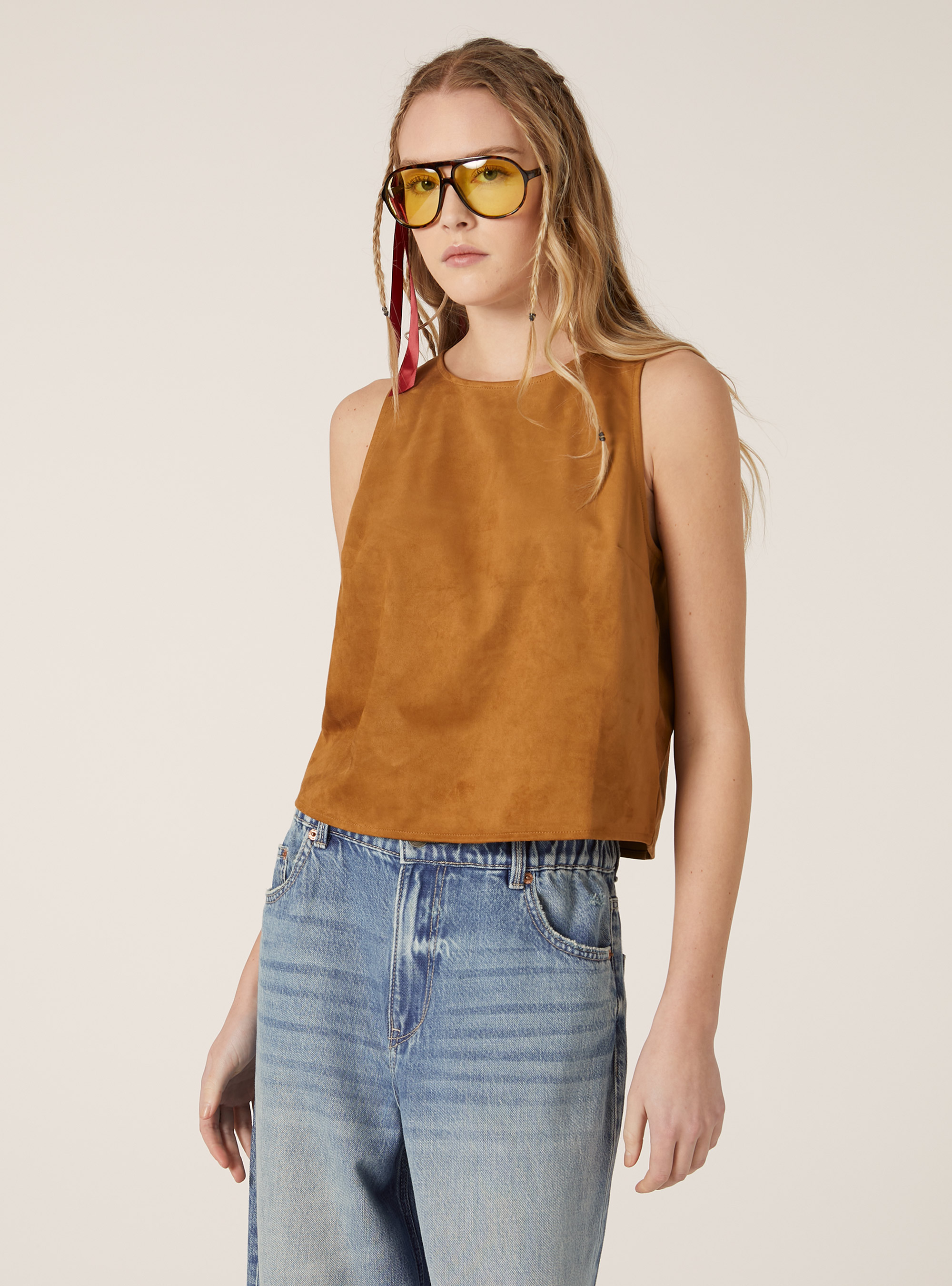 Top effetto suede, TB2 TOBACCO MEDIUM