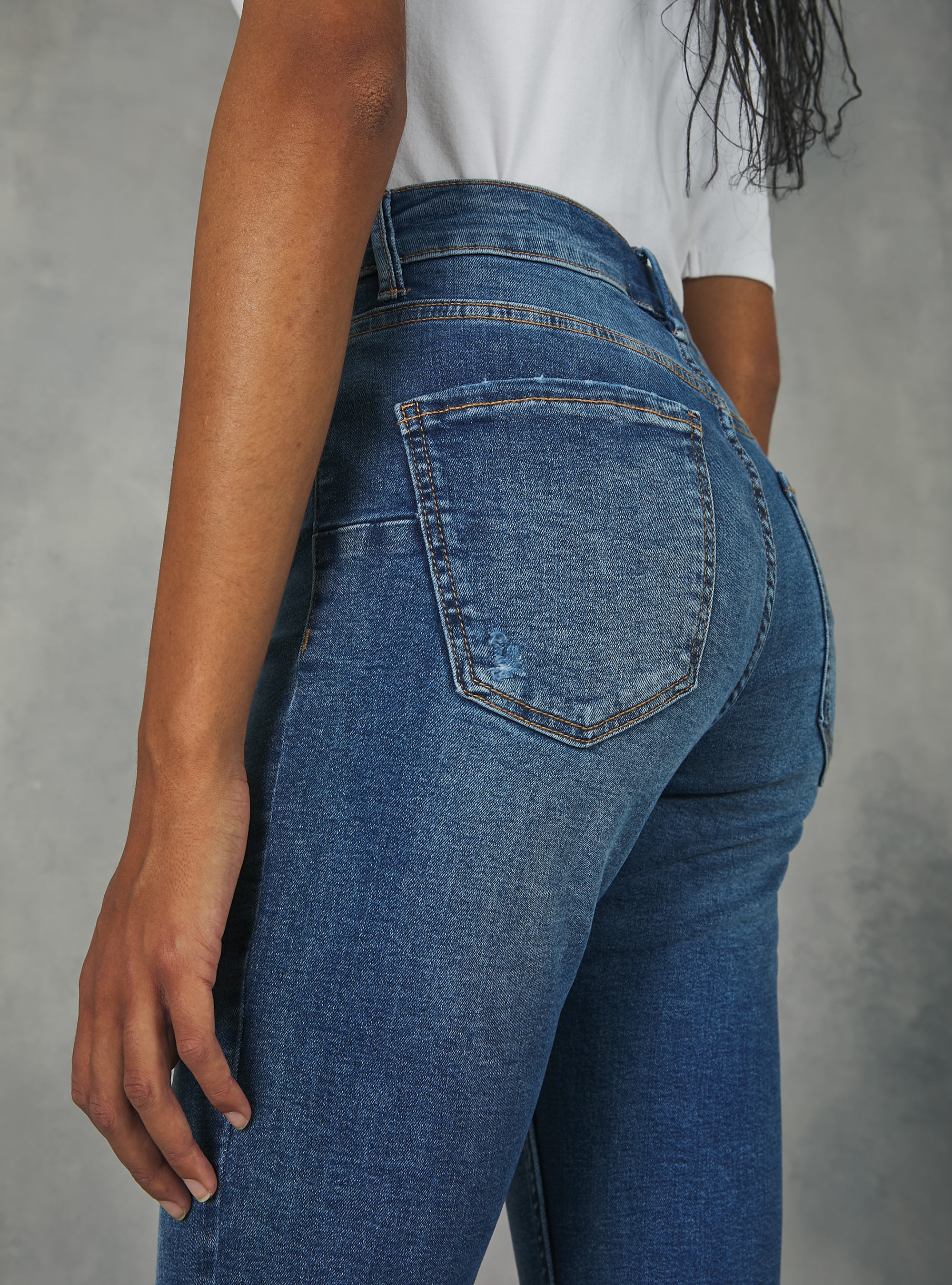 Skinny jeans with push-up effect, D003 MEDIUM BLUE