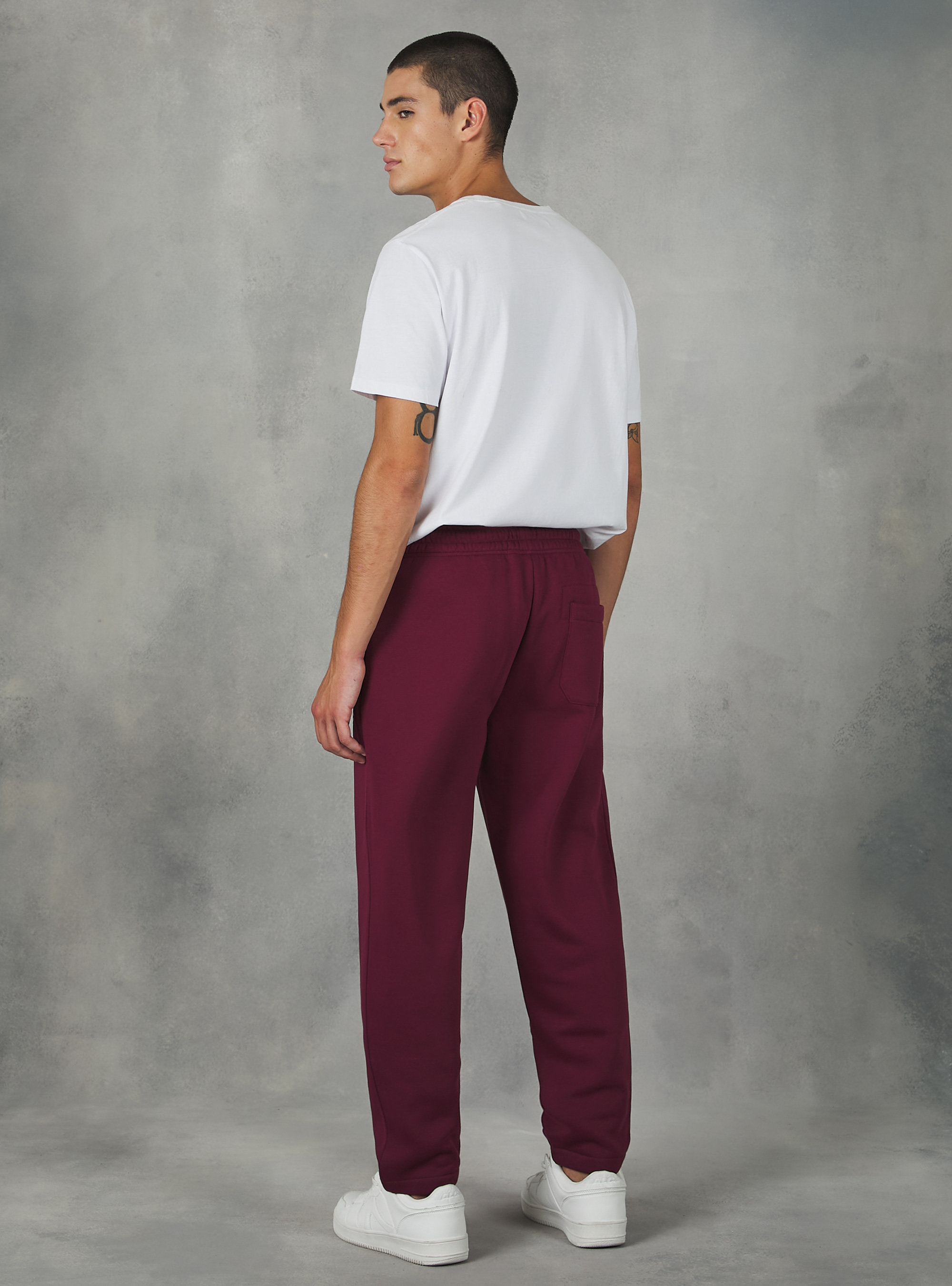 Jogger with college print, BO1 BORDEAUX DARK