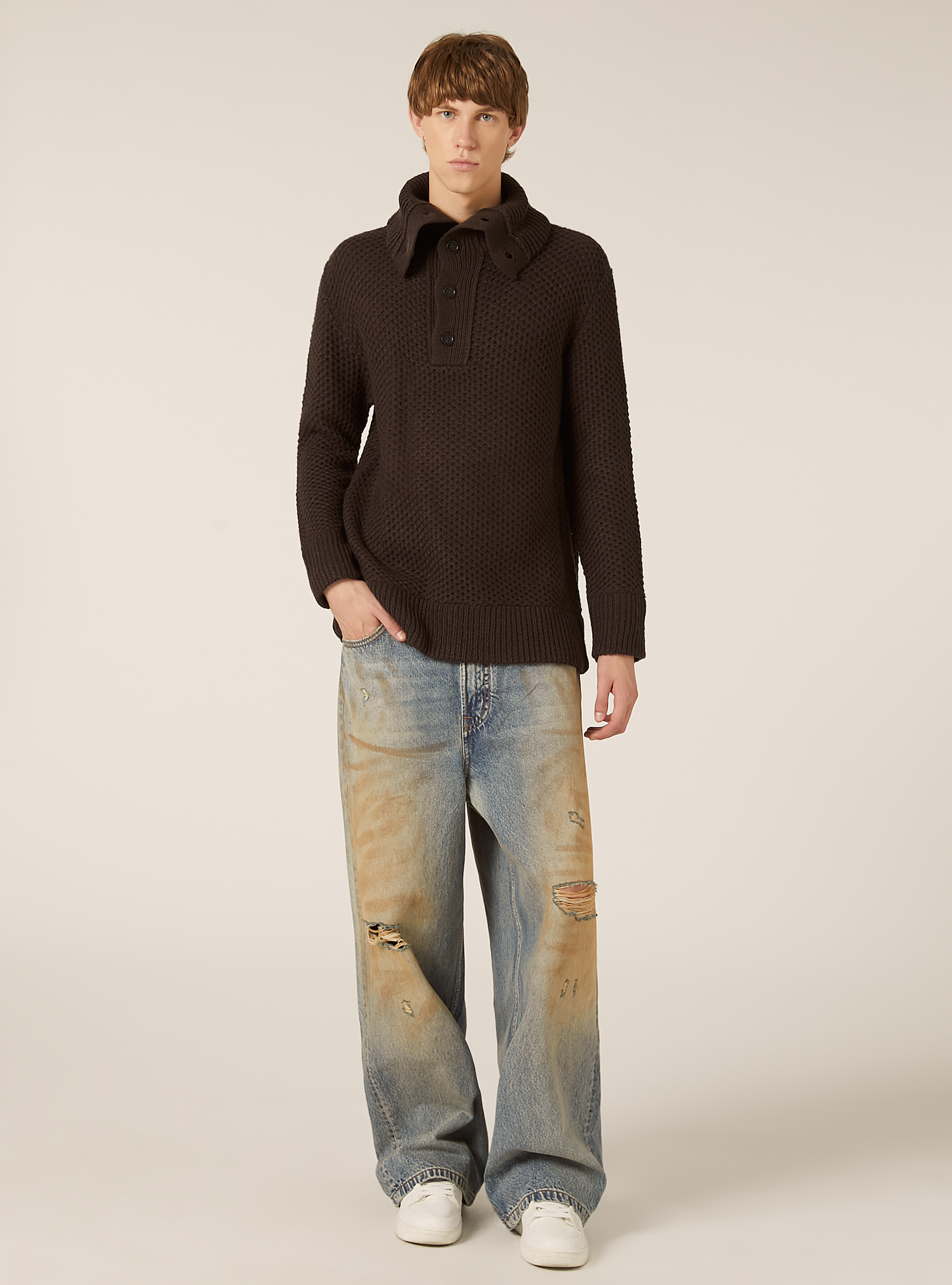 Pullover mit Polokragen, BR2 BROWN MEDIUM