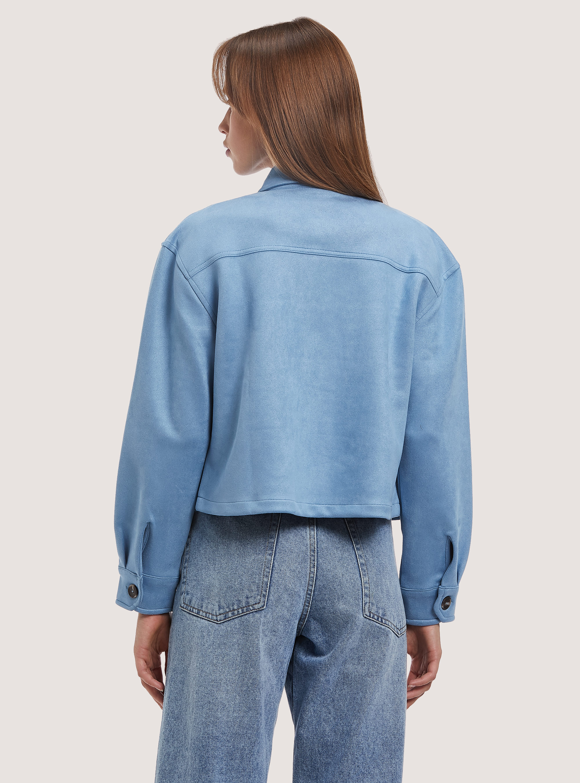 Veste de chemise courte en daim, AZ3 AZURRE LIGHT