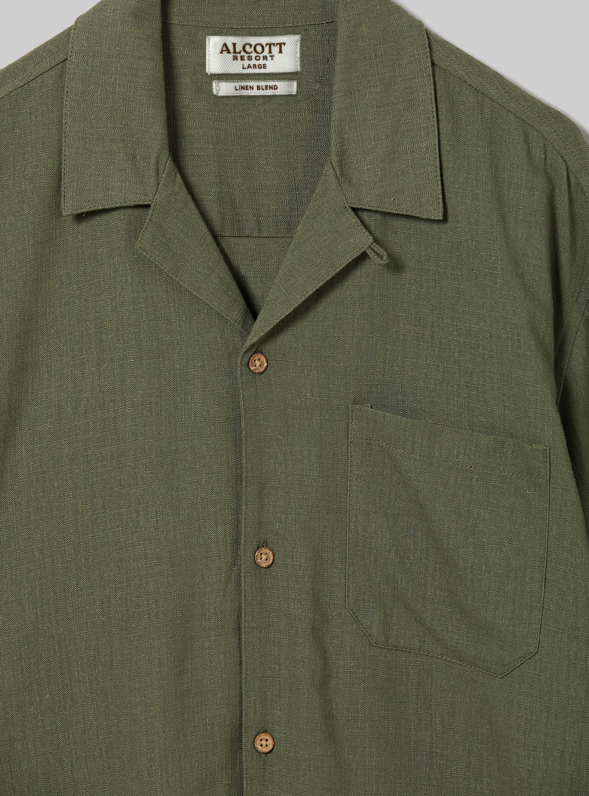 Chemise en lin m&eacute;lang&eacute; avec col bowling, KY2 KAKY MEDIUM