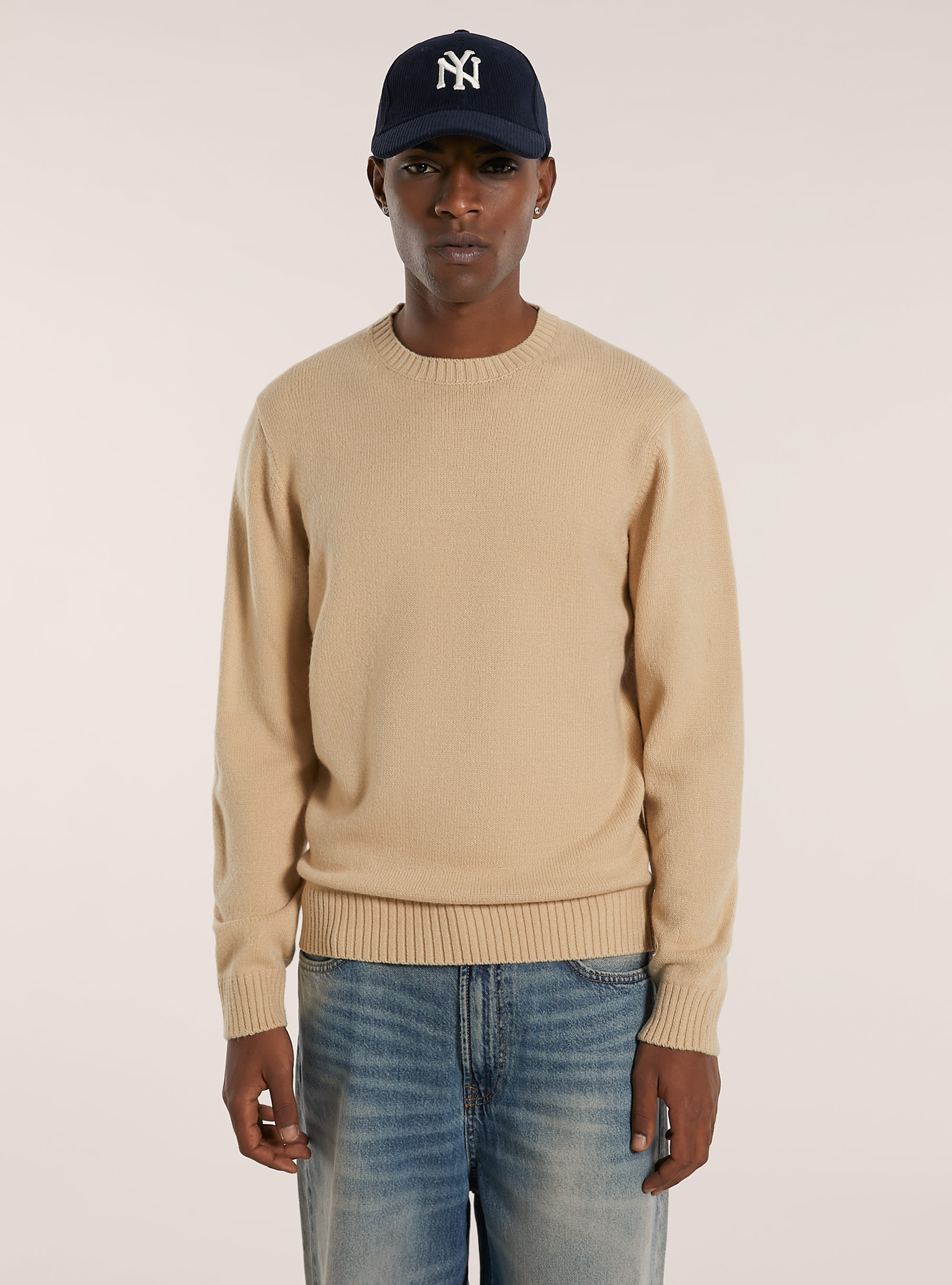 Maglione girocollo, MBG2 BEIGE MEL MED