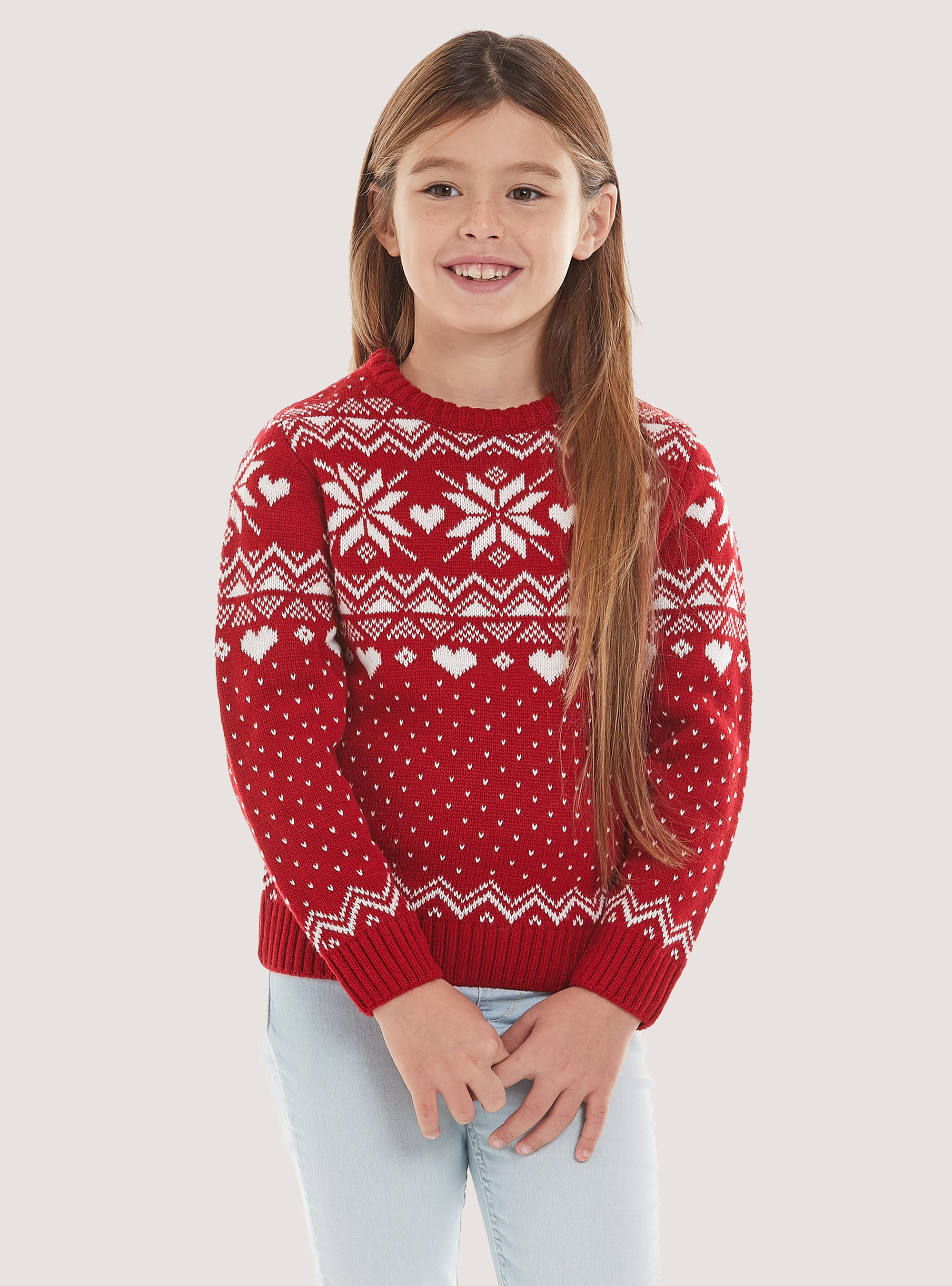 Christmas Family Collection Mini Me Pullover, RD2 RED MEDIUM