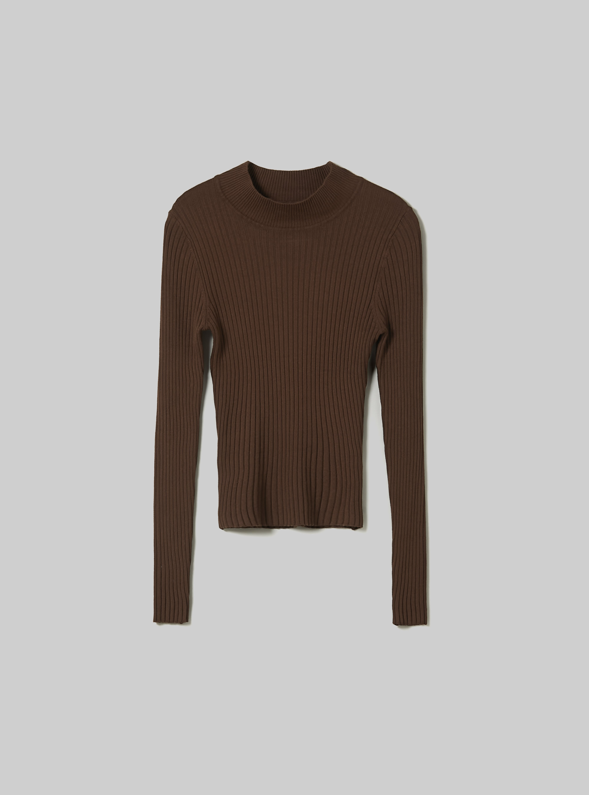 Pull cropped demi-cou cotele, BR2 BROWN MEDIUM