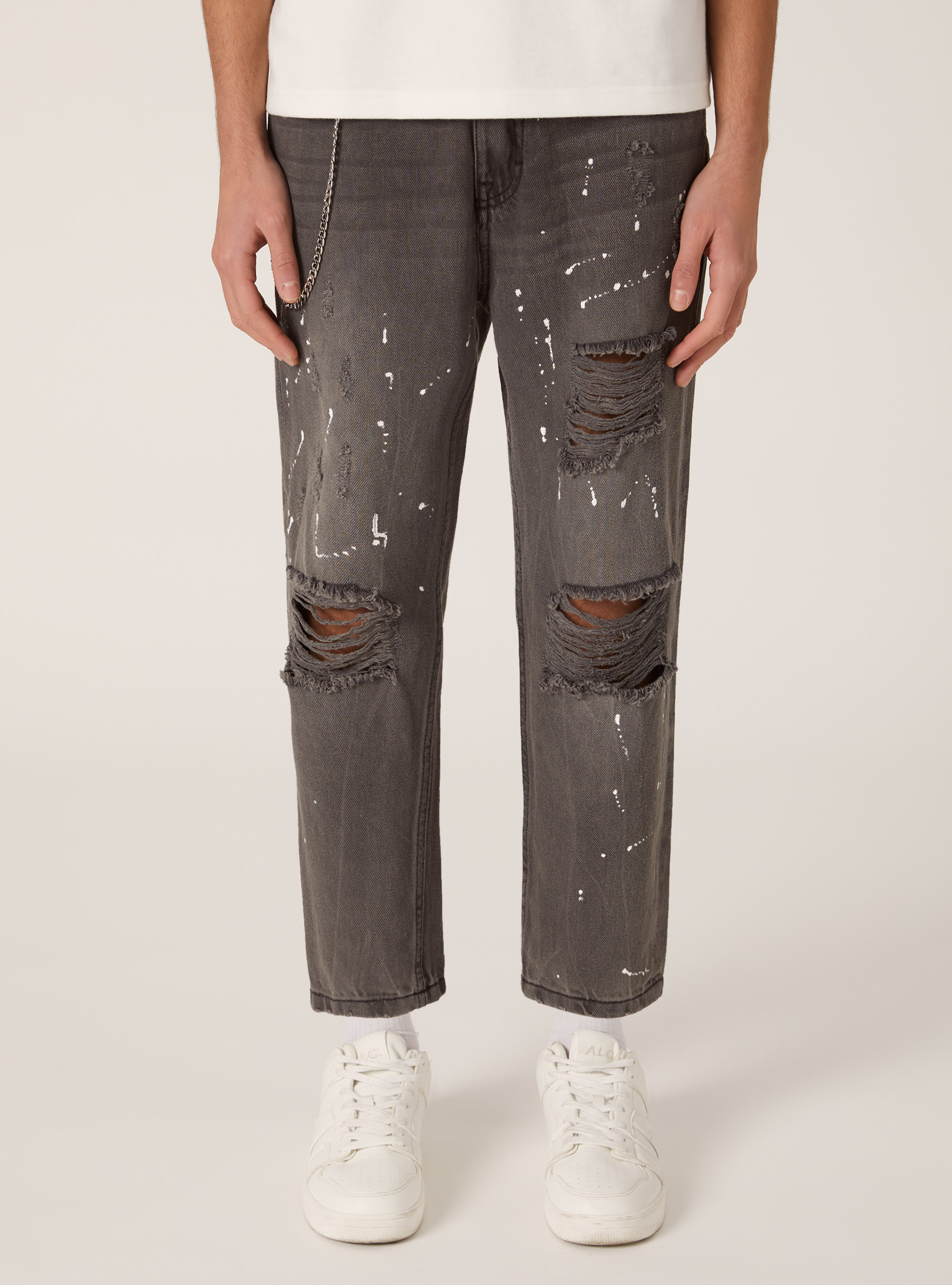 Jeans à coupe décontractée, D000 BLACK