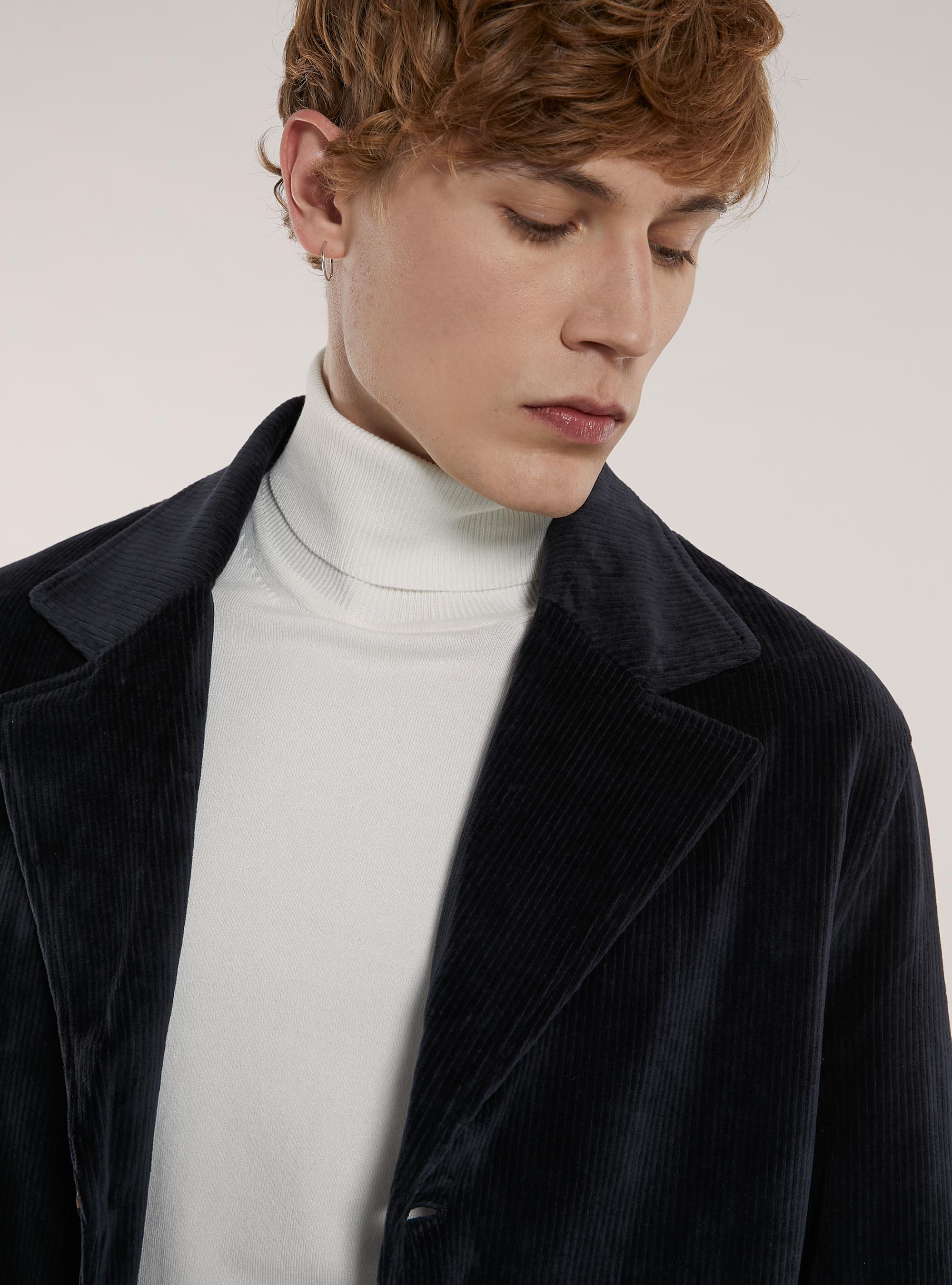 Unlined velvet coat, NA1 NAVY DARK