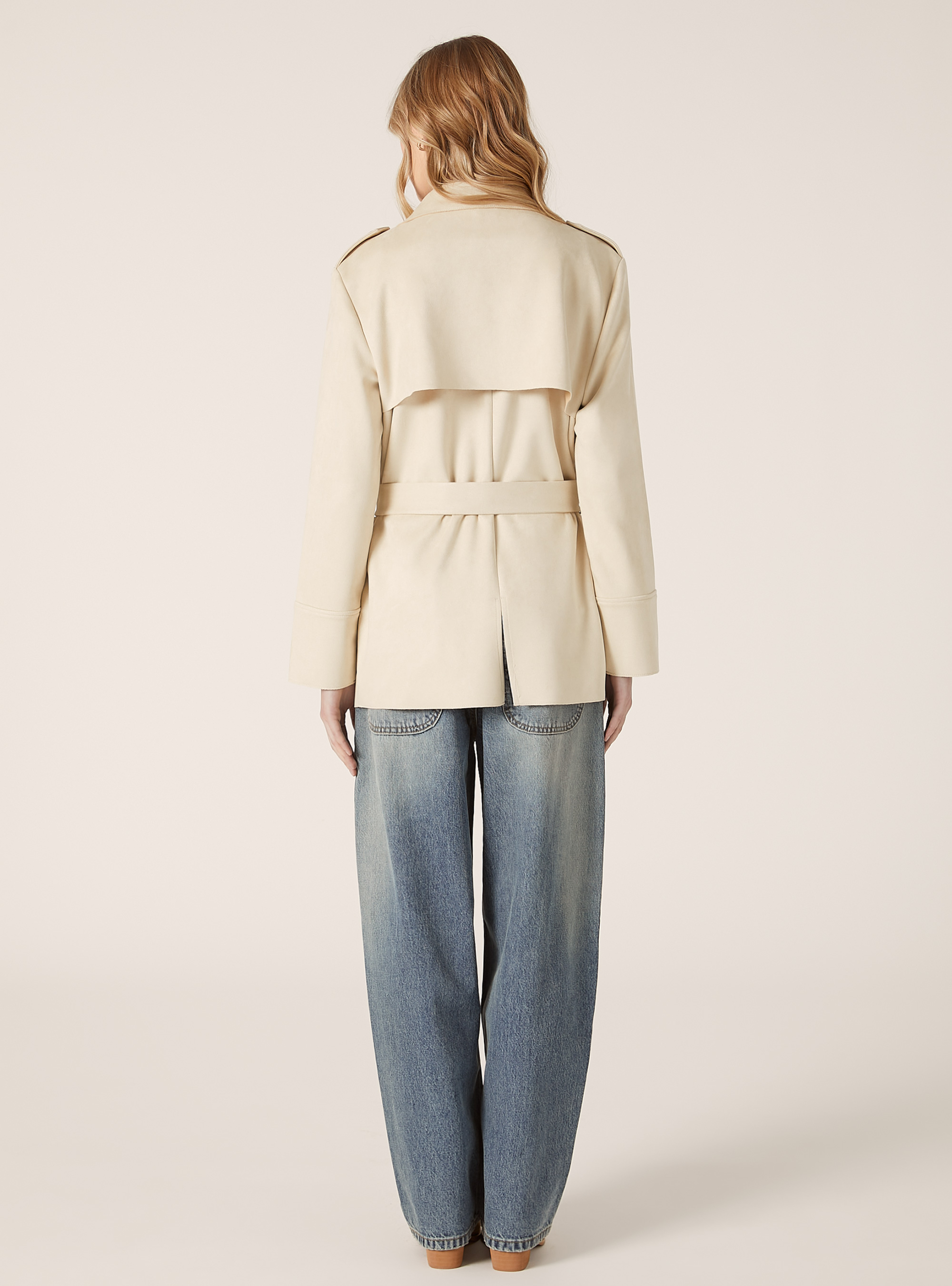 Trenchcoat in Wildlederoptik, CR3 CREAM LIGHT