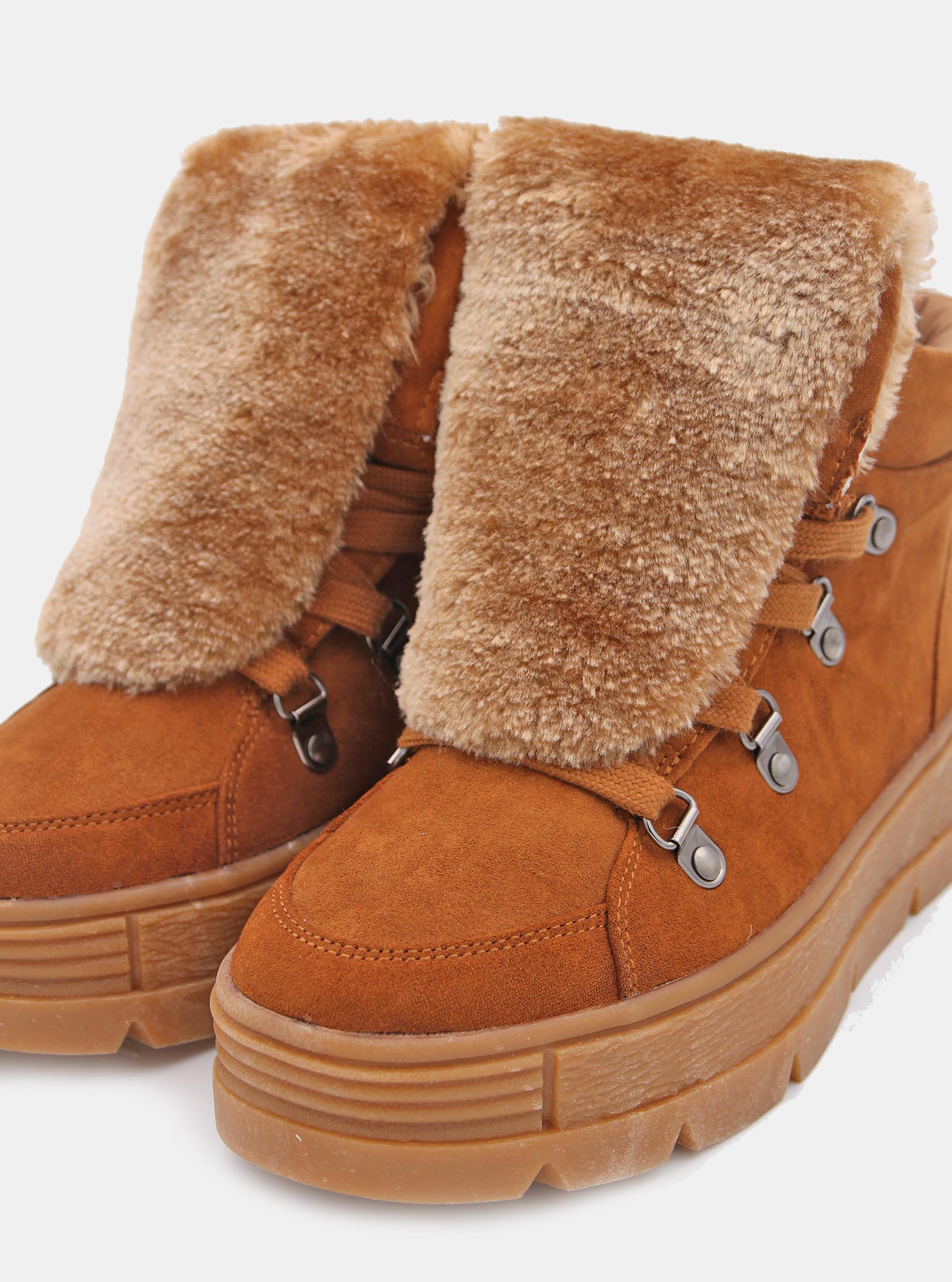 Stivaletto con fur, C535 TOBACCO