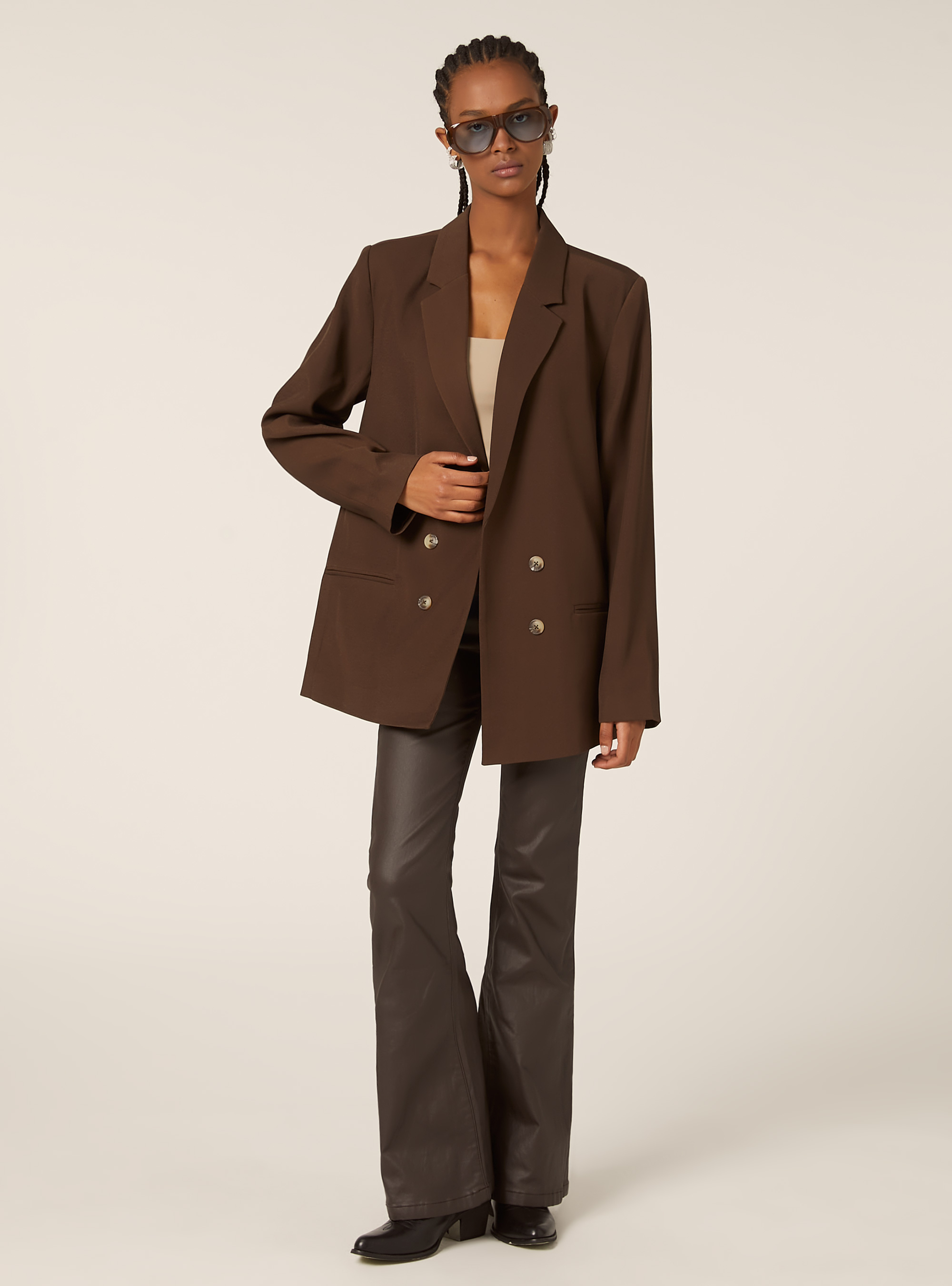 Blazer doppiopetto regular, BR2 BROWN MEDIUM