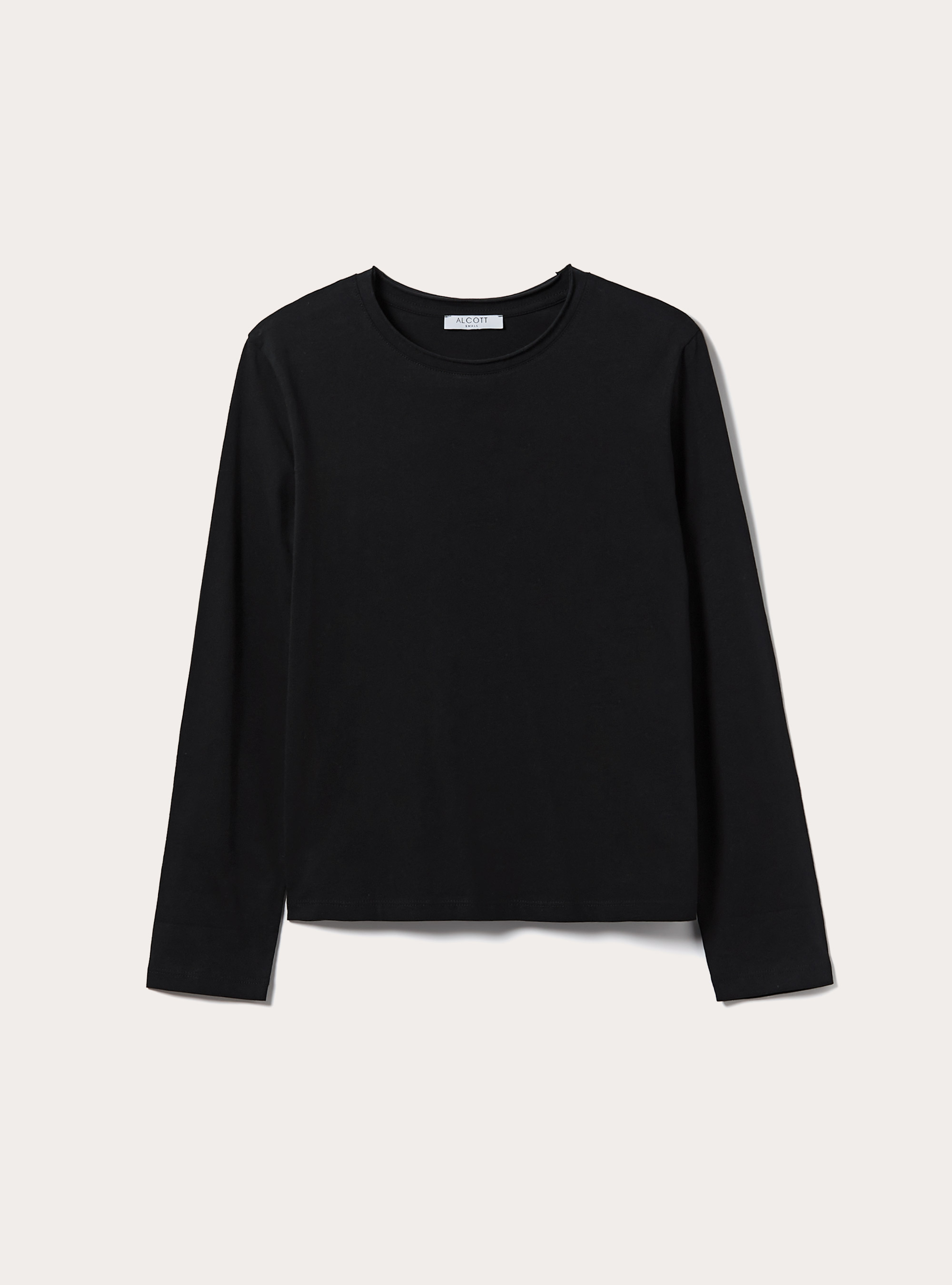 Langärmeliges Basic-T-Shirt, BK1 BLACK