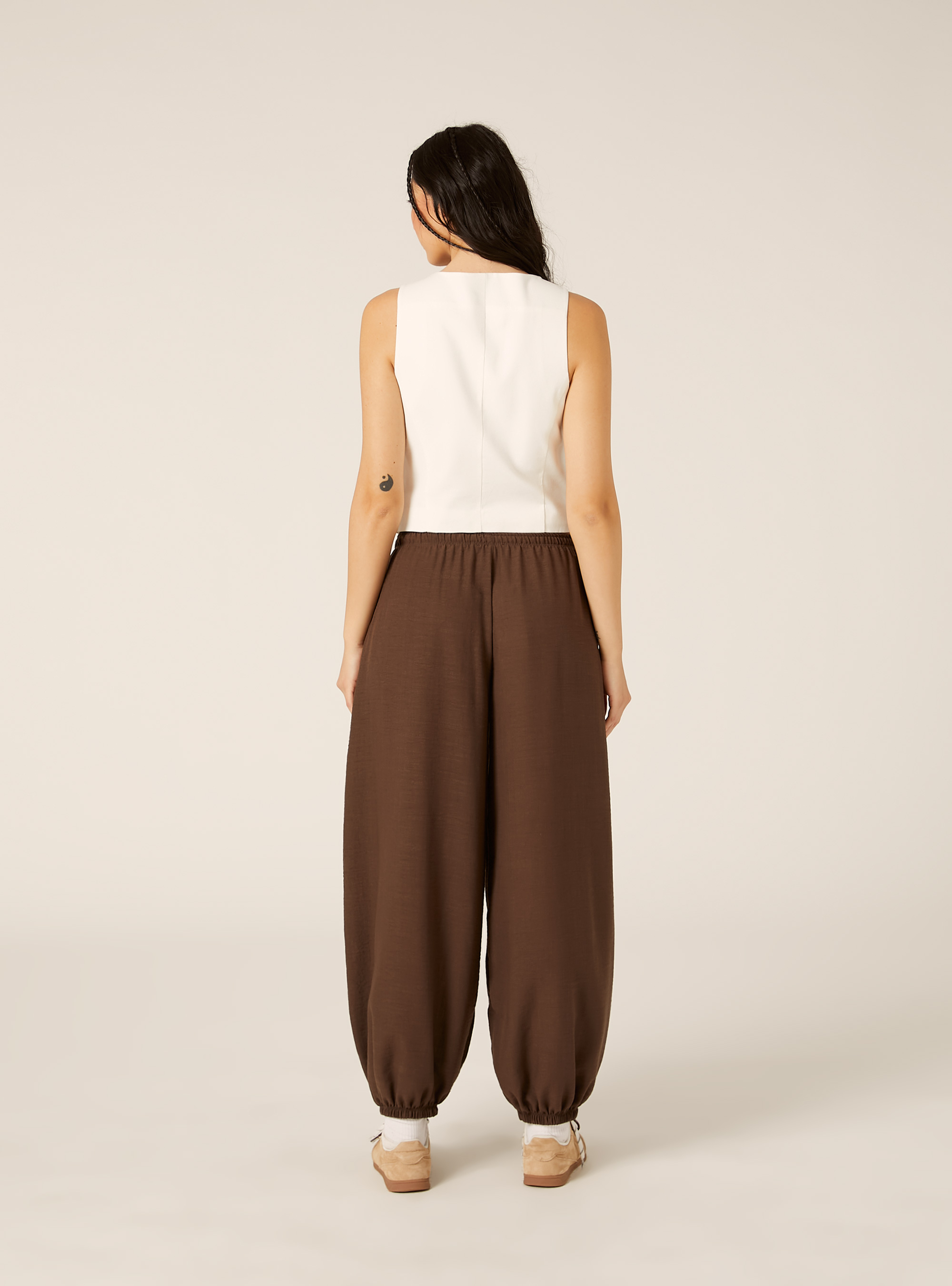Gilet corto in misto lino, WH2 WHITE
