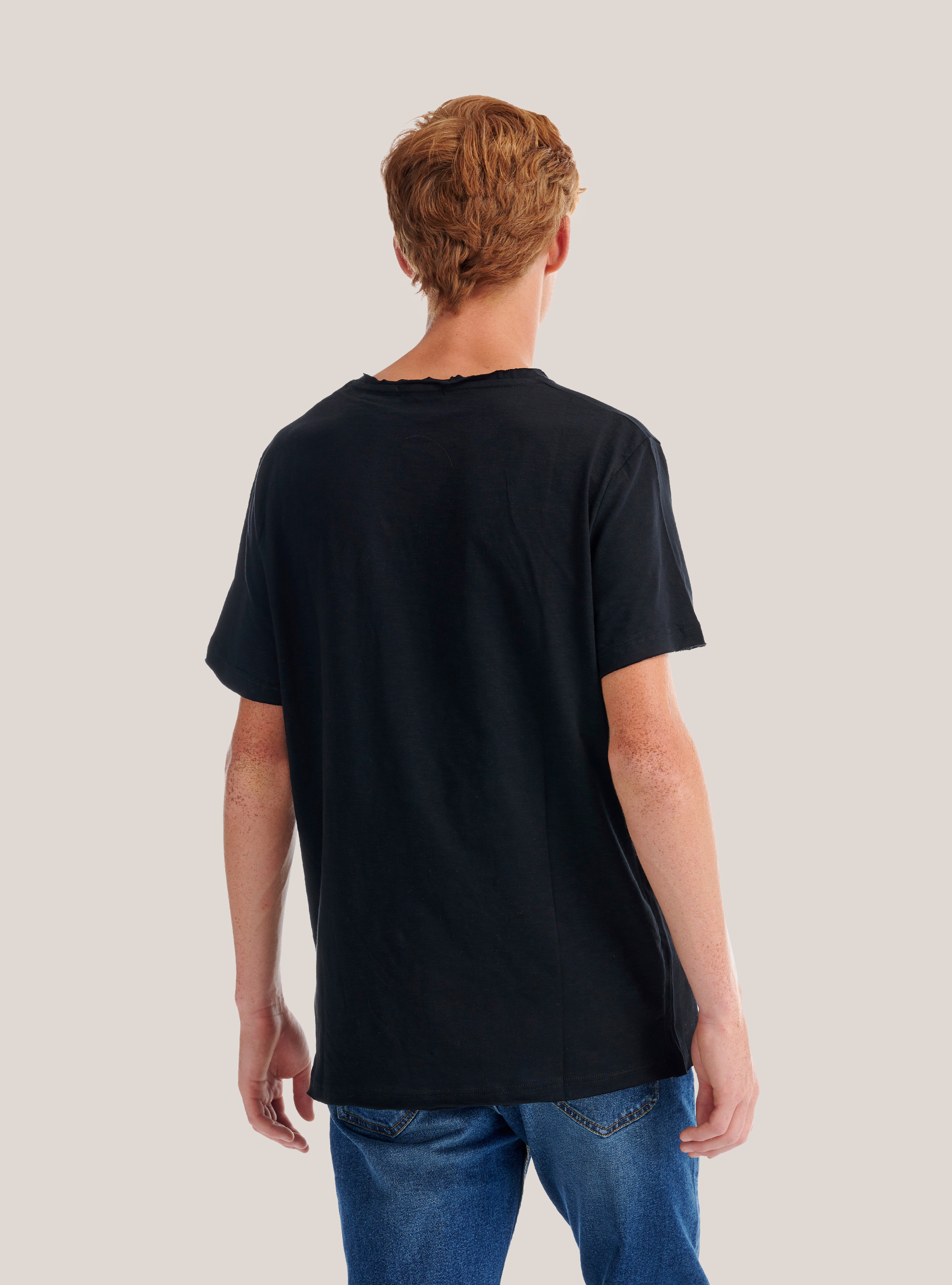 T-Shirt aus combed Baumwolle, C101 BLACK
