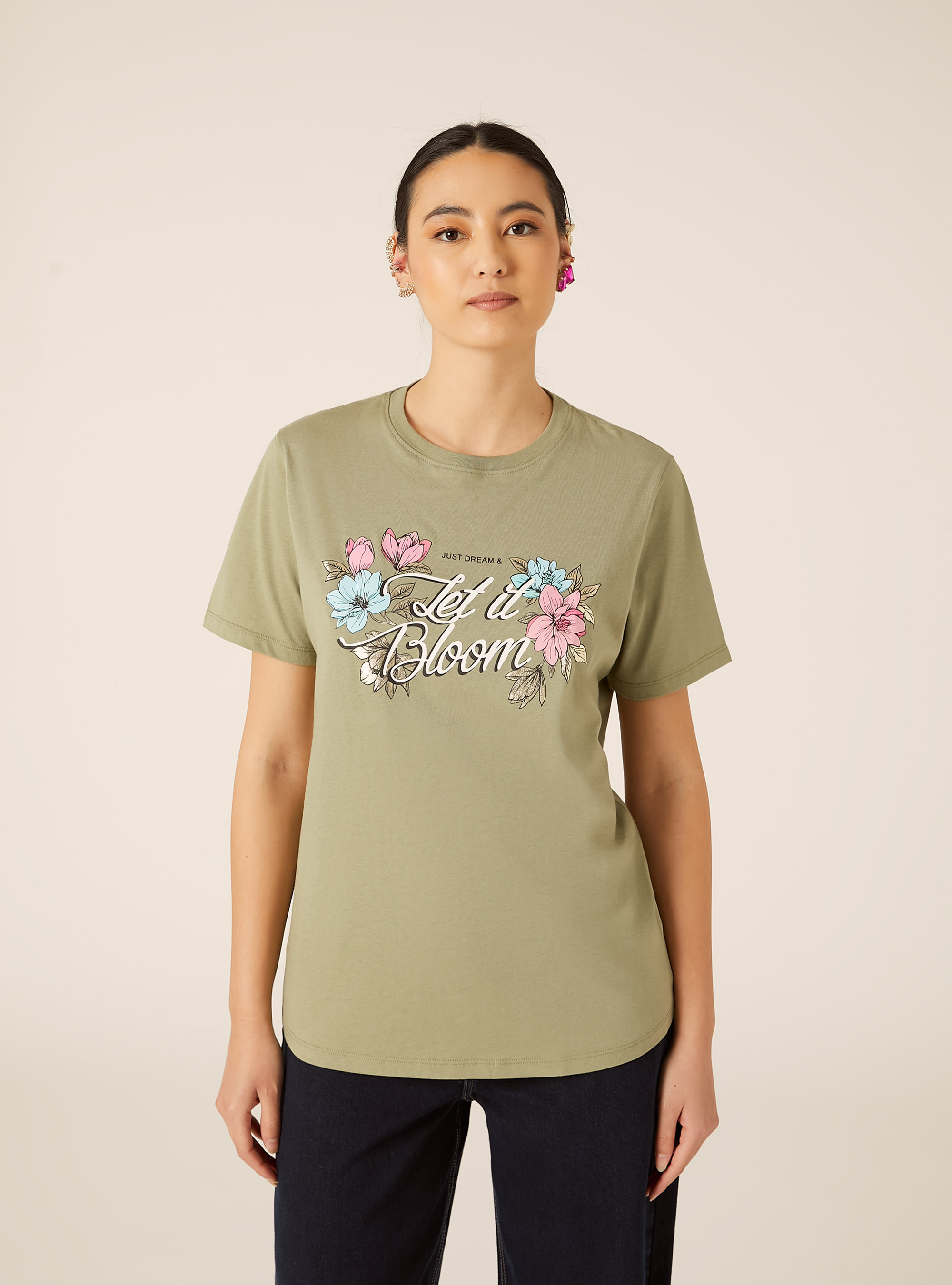 T-shirt avec imprim&eacute; m&eacute;tallis&eacute;, KY2 KAKY MEDIUM