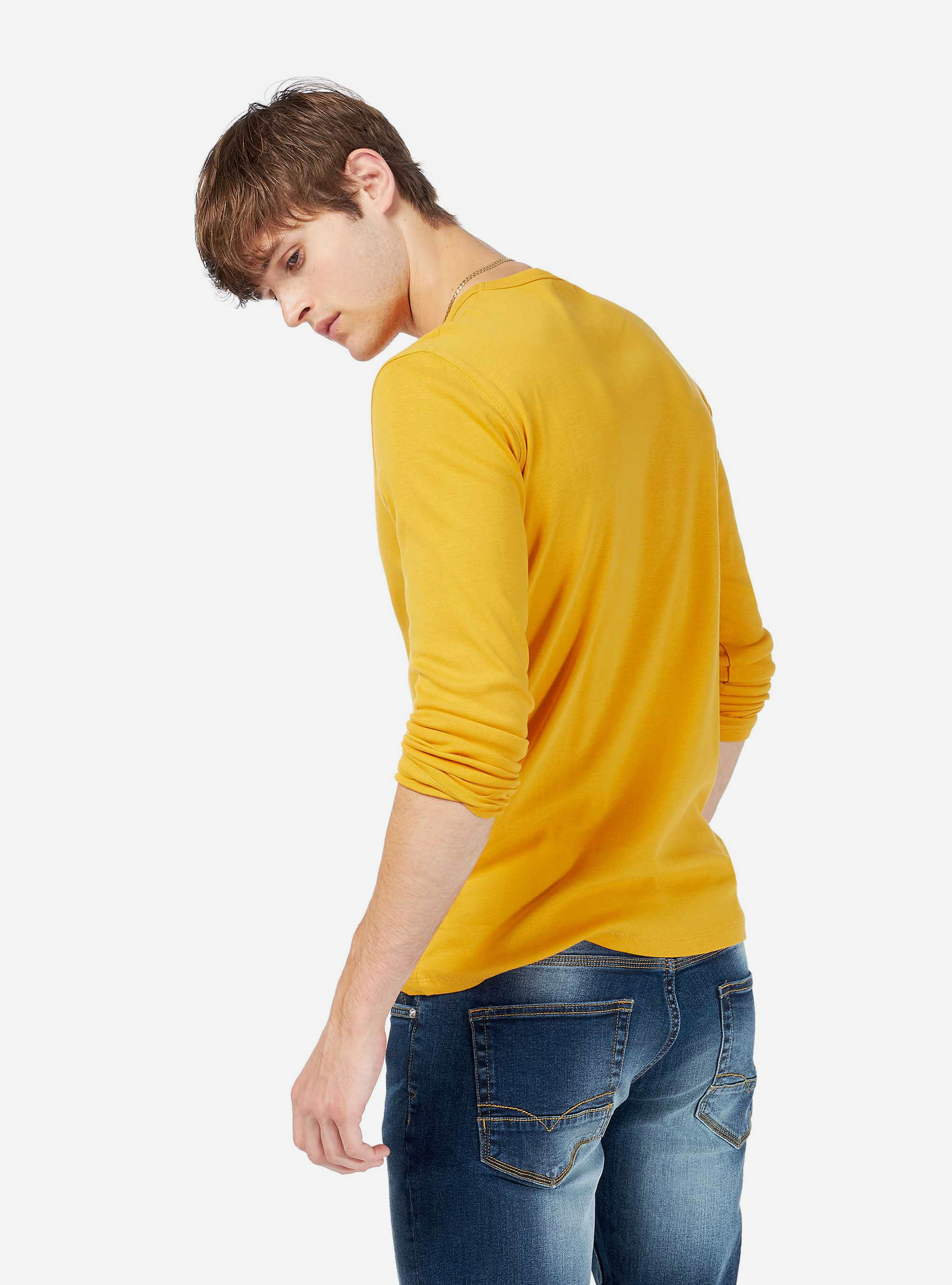 Basic t-shirt 100% cotton comfort fit, C719 SENAPE