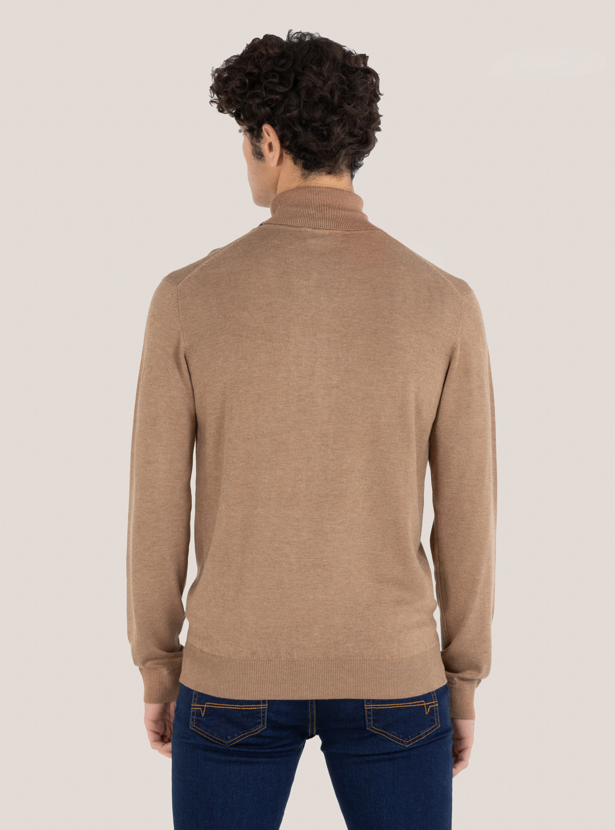 Basic turtleneck pullover, BEIGE