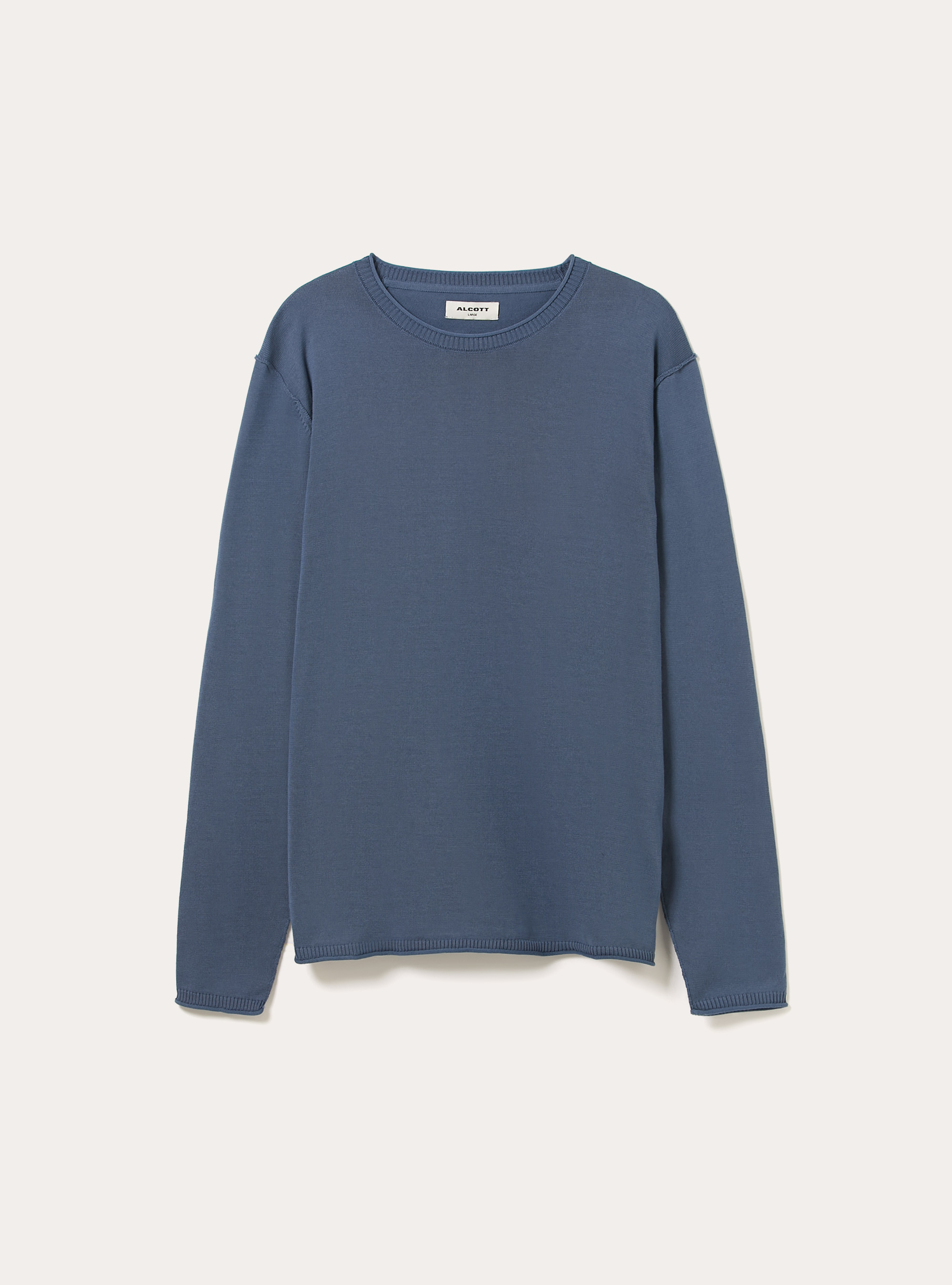 Jersey de cuello redondo de algod&oacute;n, BL3 BLUE LIGHT