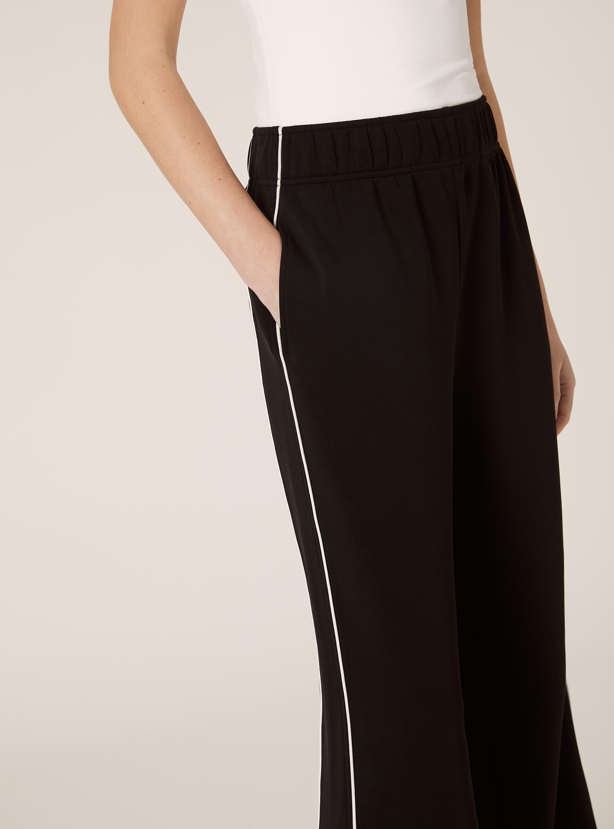 Soft touch wide leg joggers, BK1 BLACK