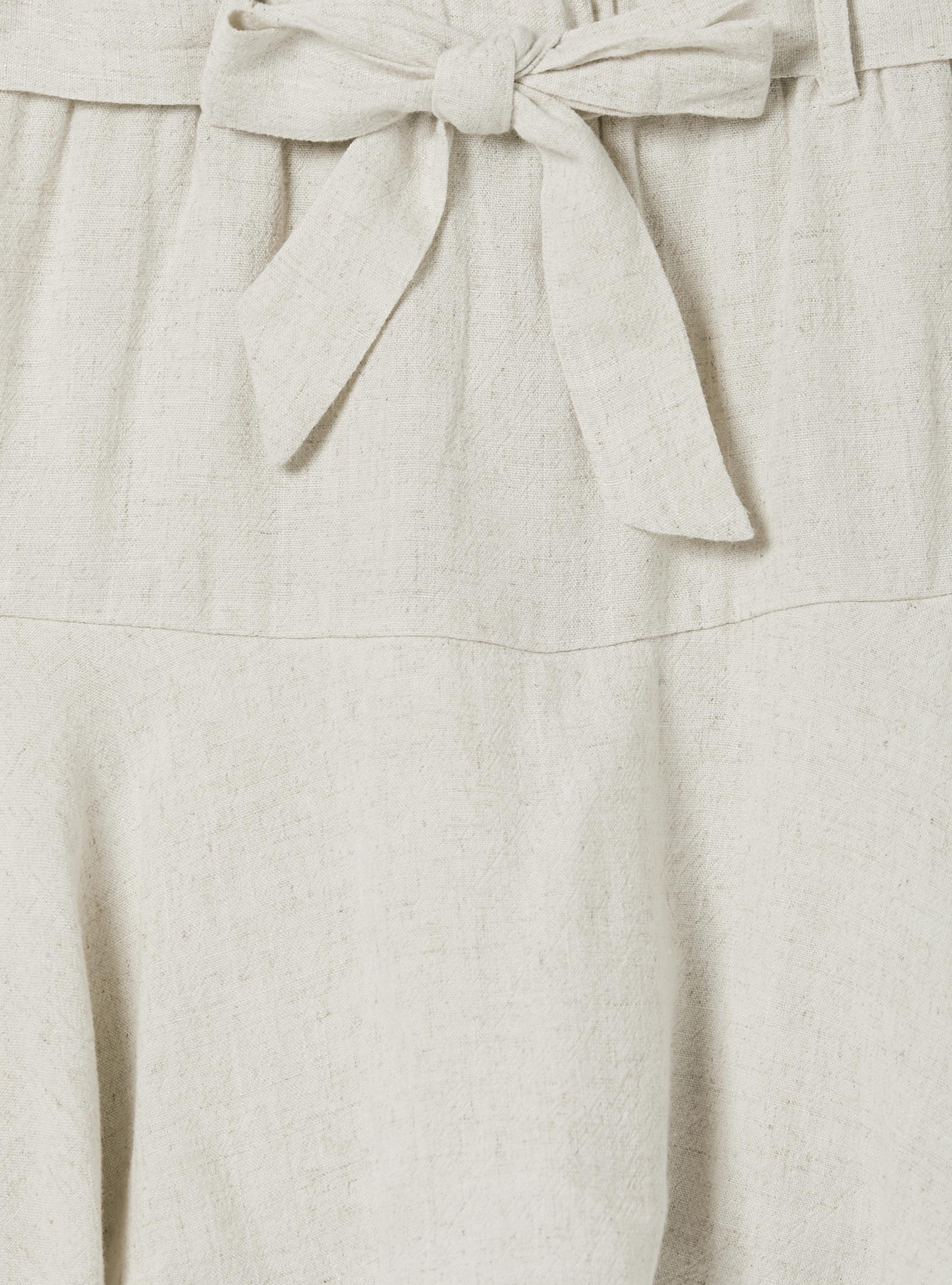 Linen-blend skort with strap, BG3 BEIGE LIGHT