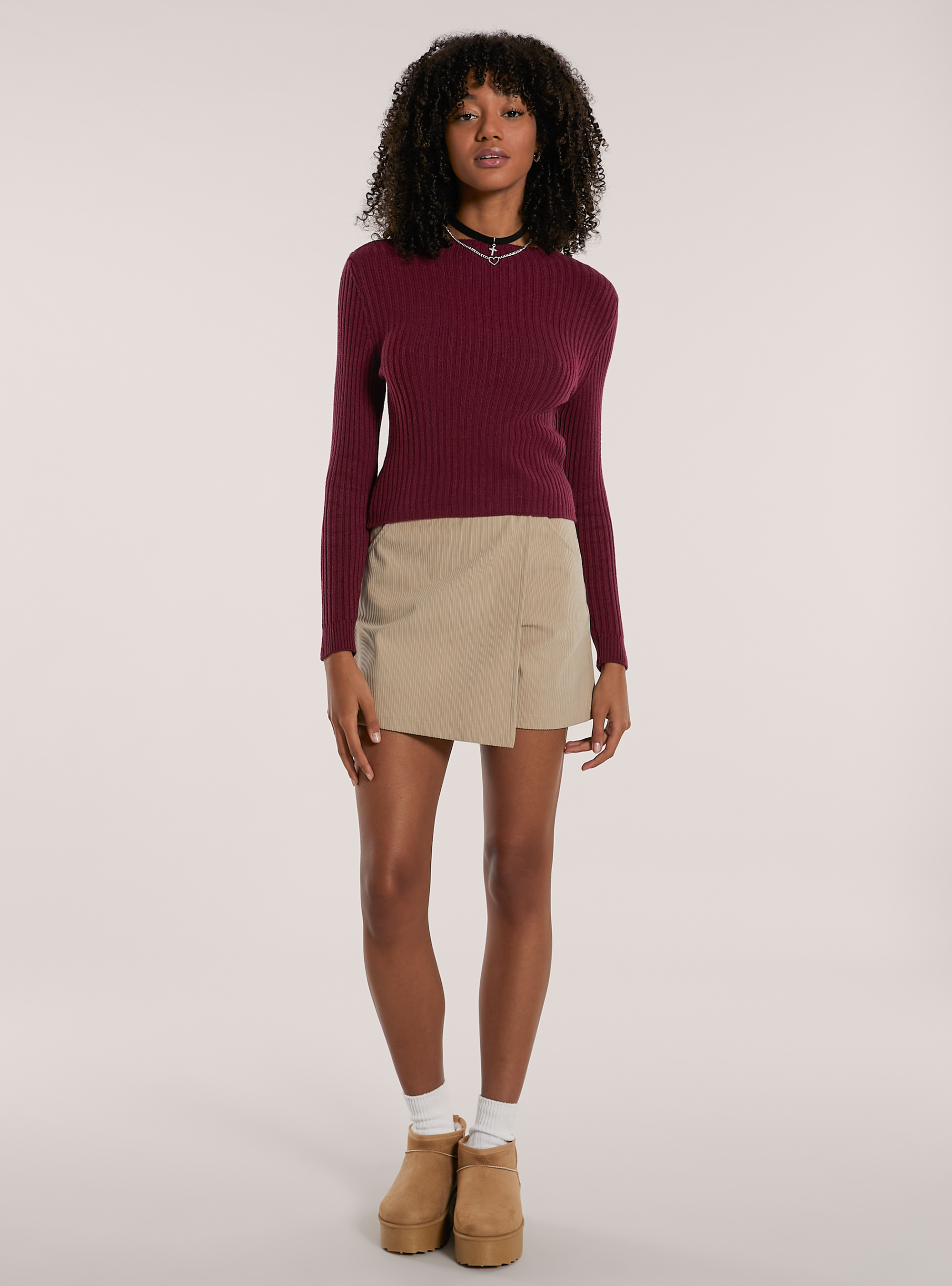 Maglia mezzo collo tinta unita, BO2 BORDEAUX MEDIUM