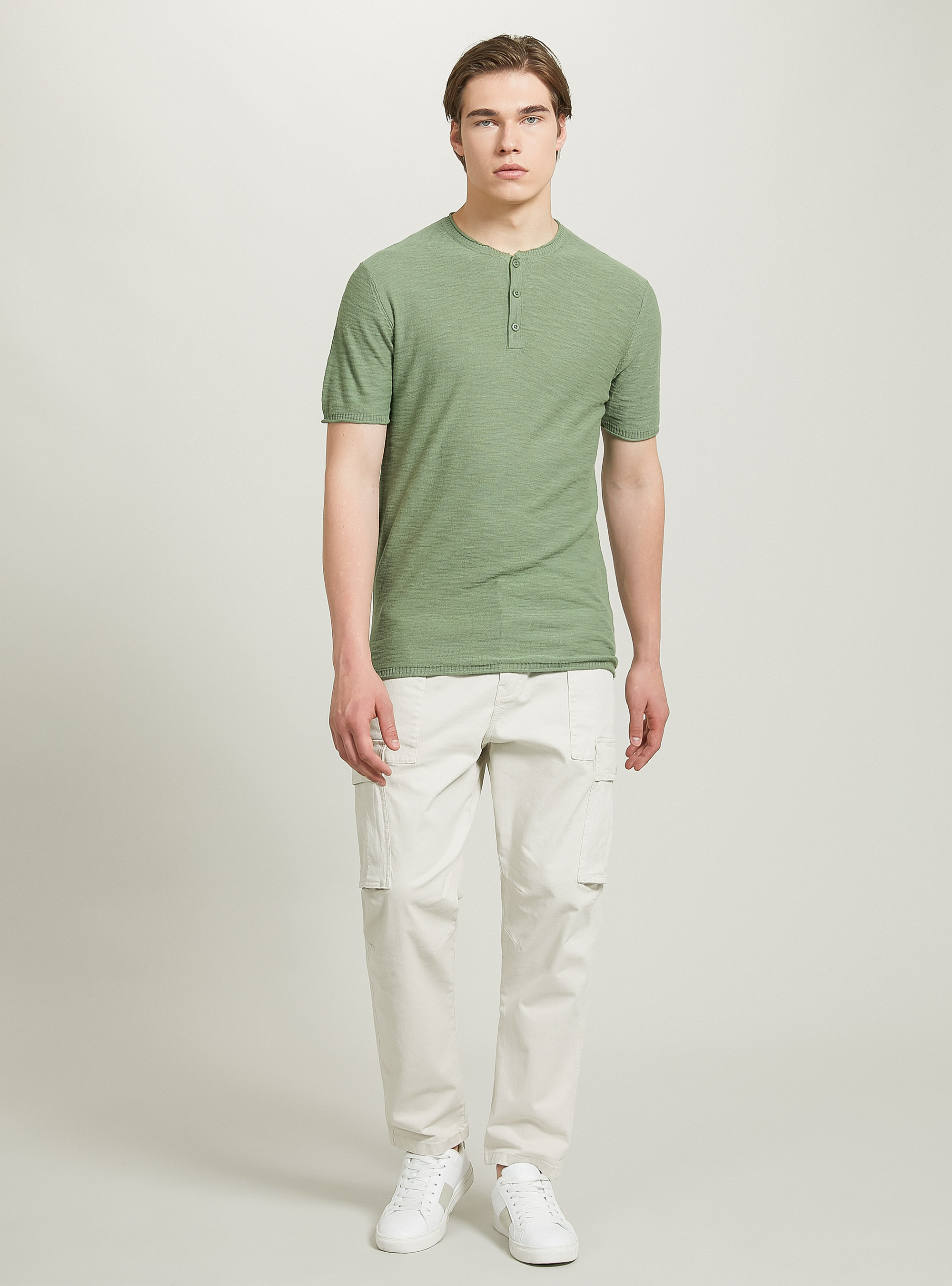 Short-sleeved serafino pullover, KY3 KAKY LIGHT