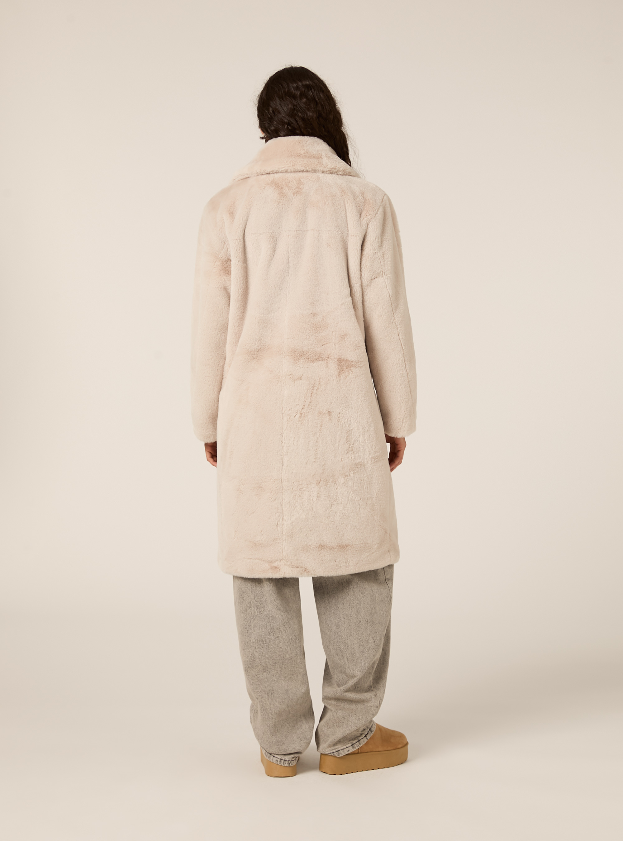 Cappotto in pelliccia sintetica, BG3 BEIGE LIGHT