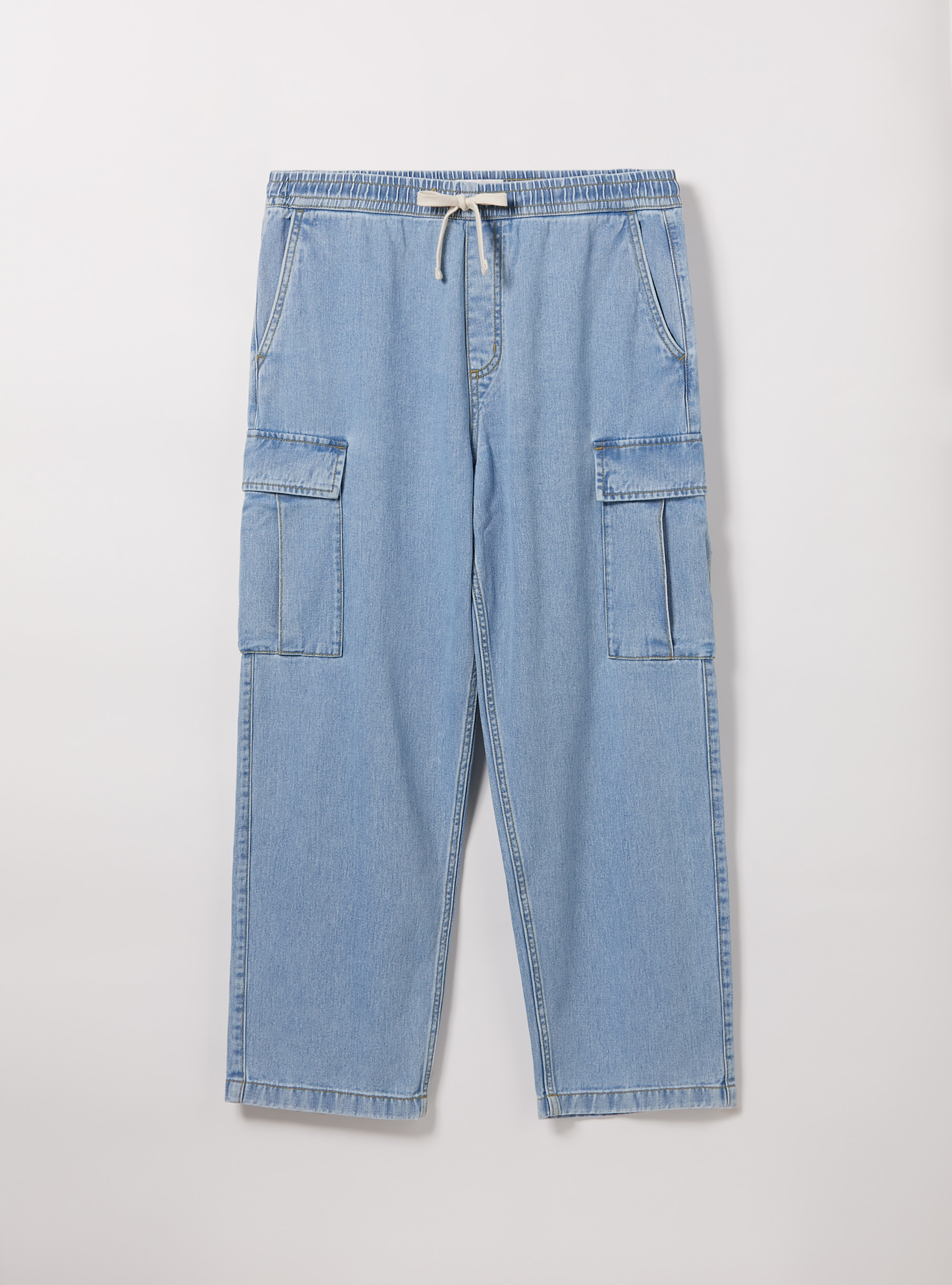 Jogging cargo en denim, D005 LIGHT BLUE