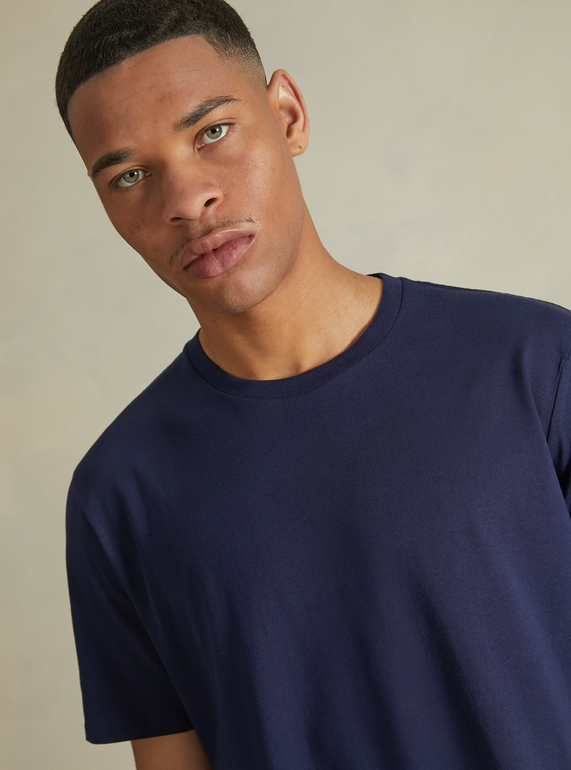 Crew-neck cotton T-shirt, NA1 NAVY DARK