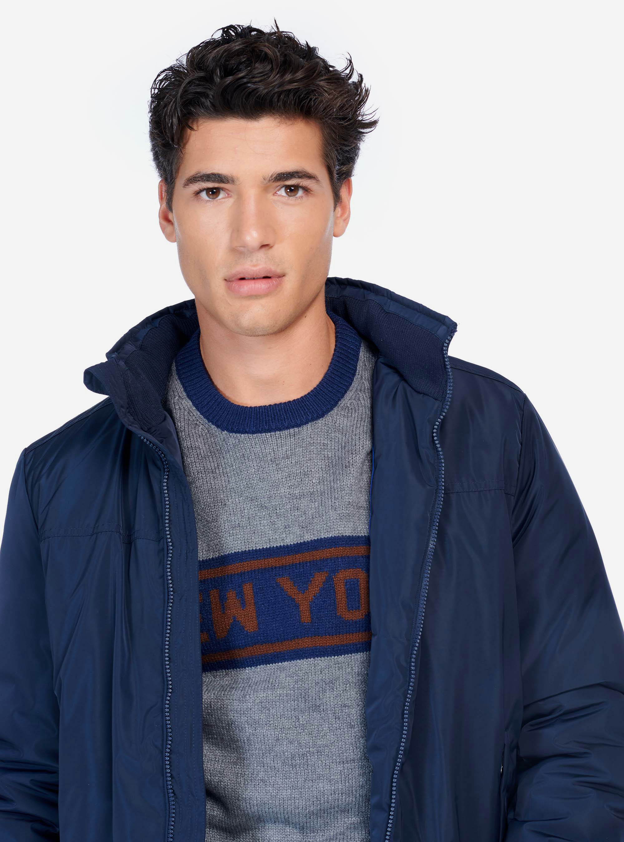 BASIC BOMBER JACKET, BLUE NAVY