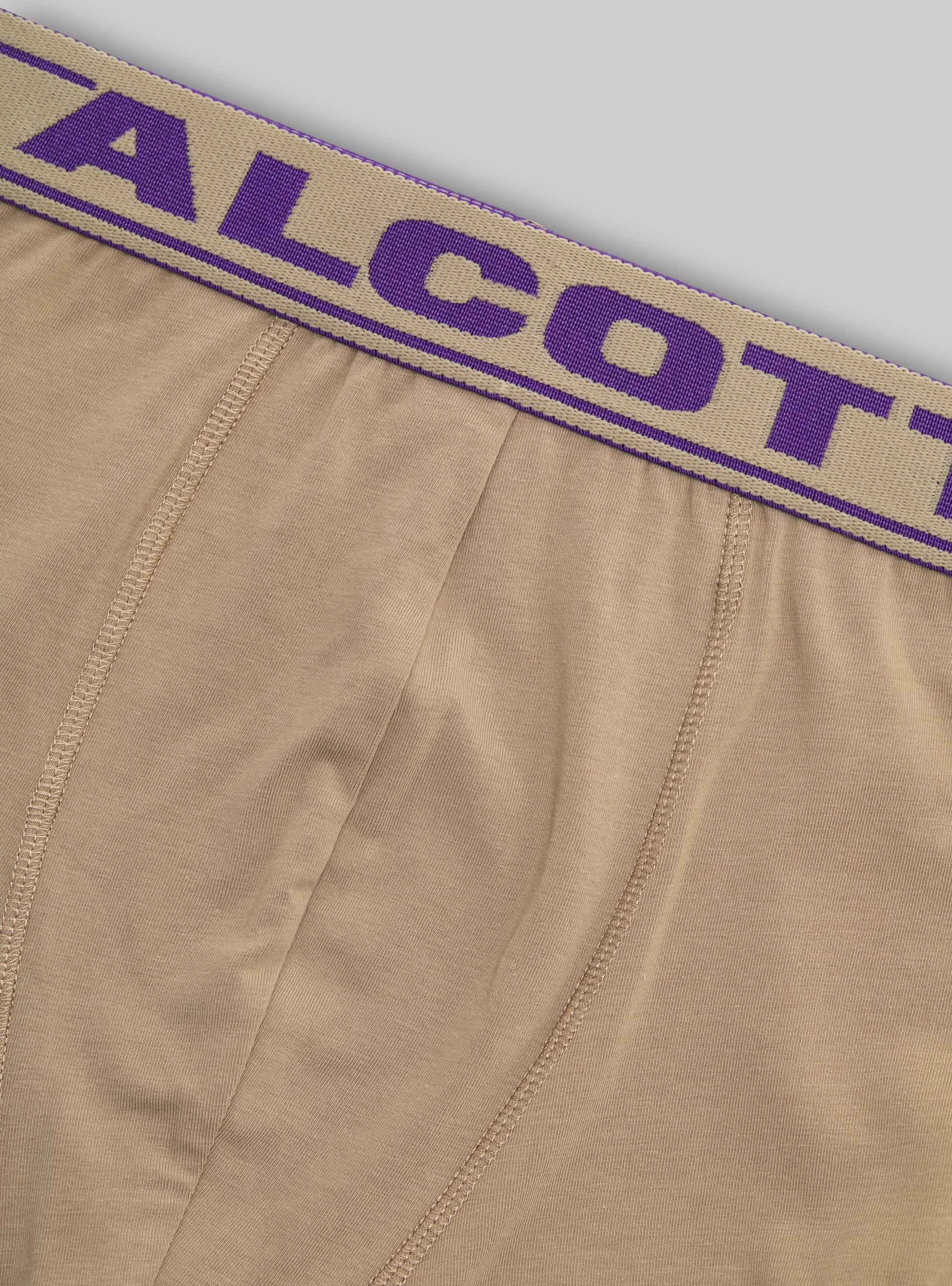 Boxer in cotone elasticizzato con logo, BG1 BEIGE DARK