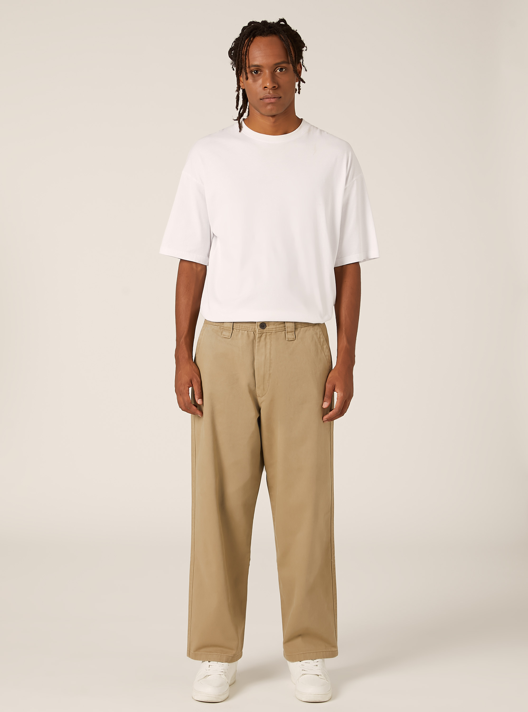 Chino in twill, BG1 BEIGE DARK