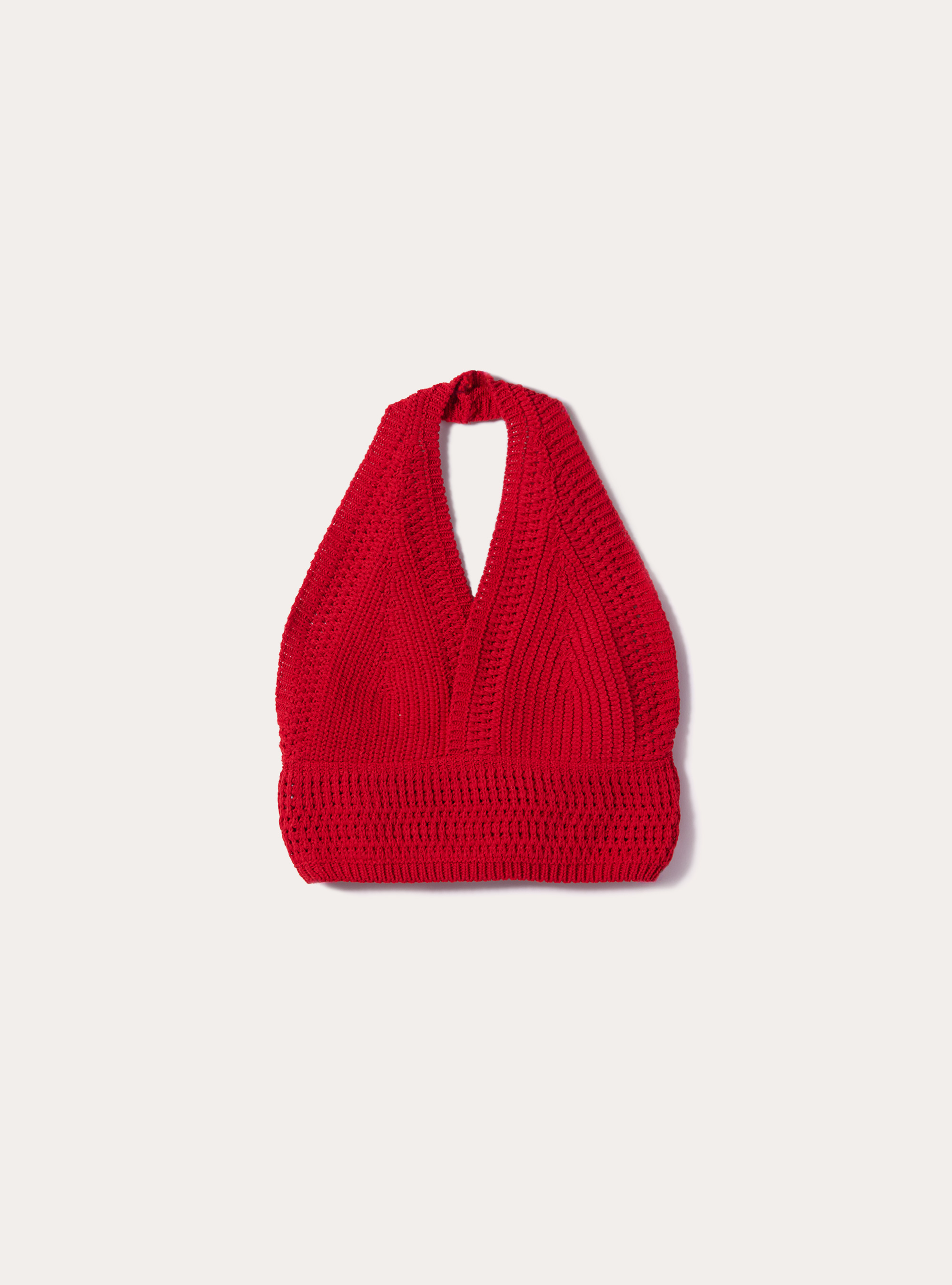 Cropped crochet top, RD2 RED MEDIUM