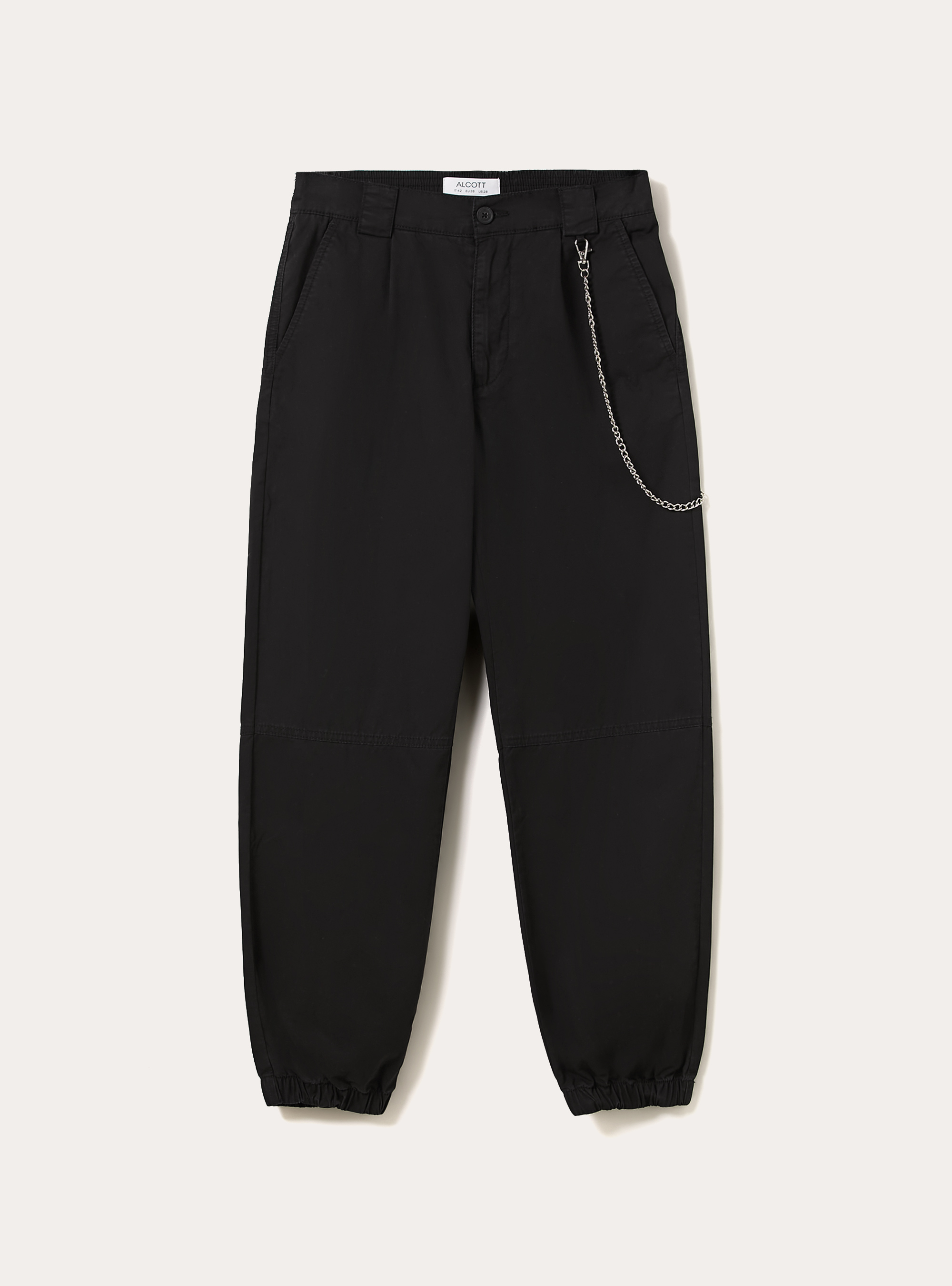 Pantaloni jogger con catena, BK1 BLACK
