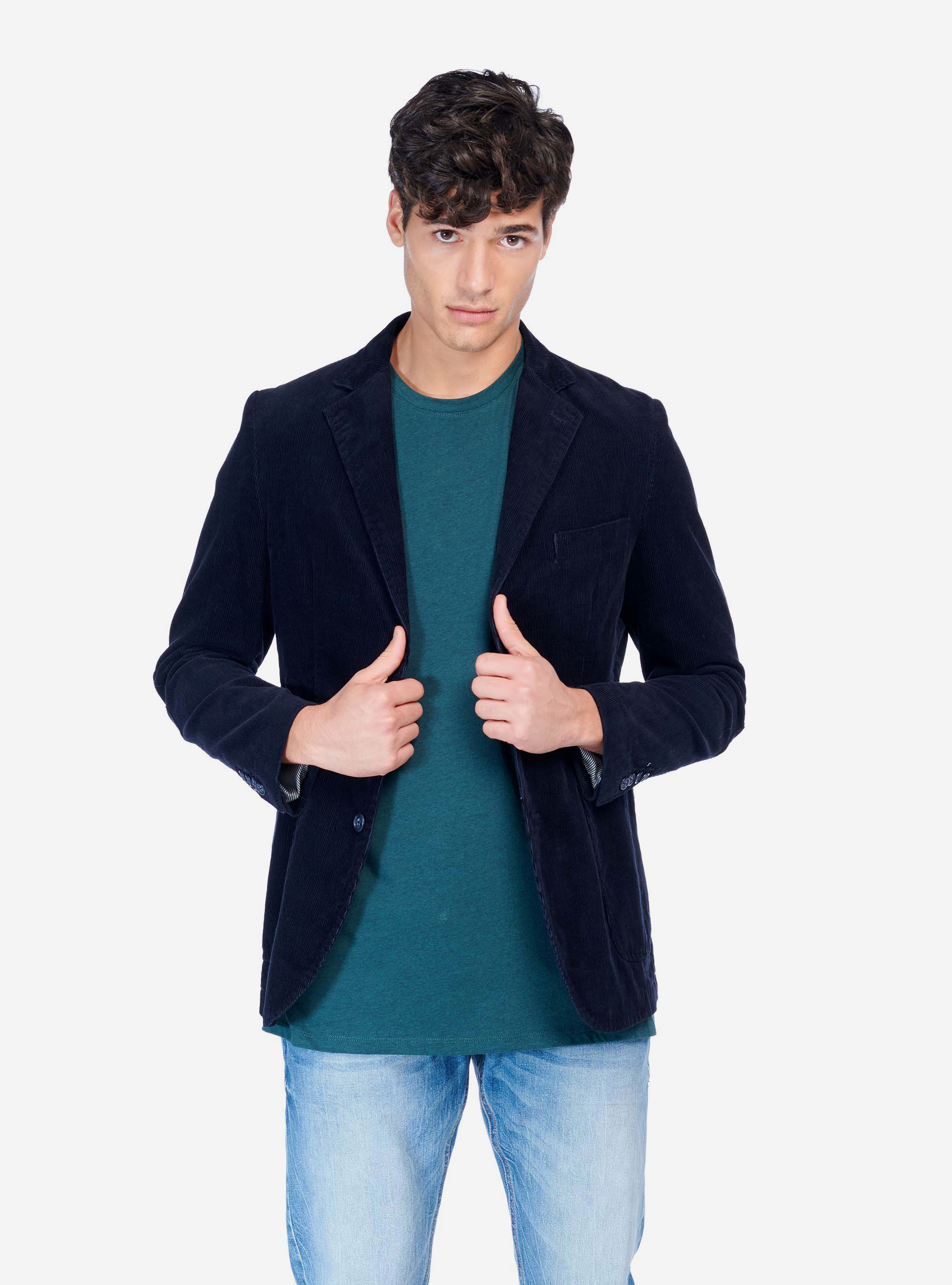 Veste en velours, C218 BLUE NAVY