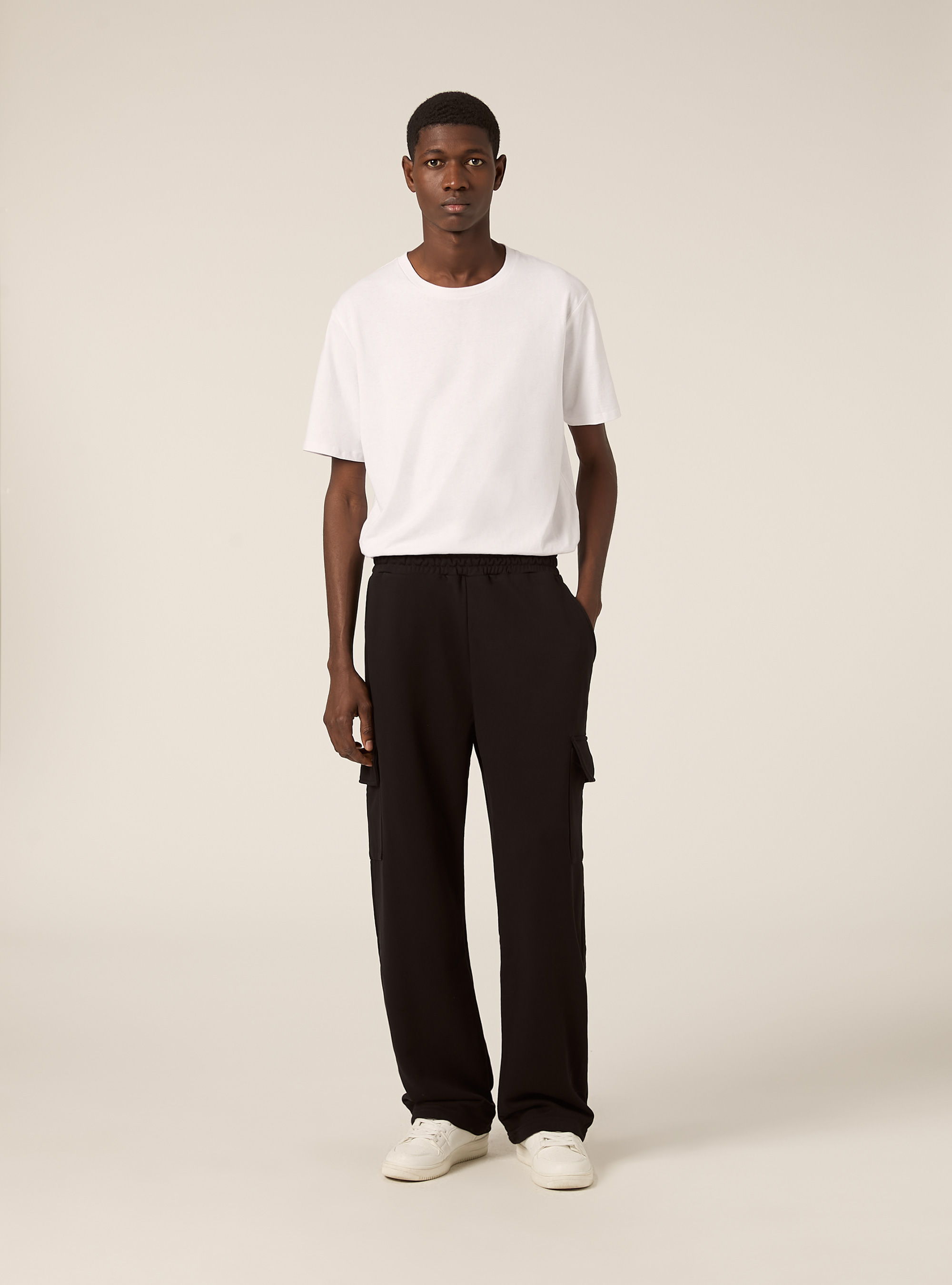 Loose-fit joggers with large pockets, BK1 BLACK