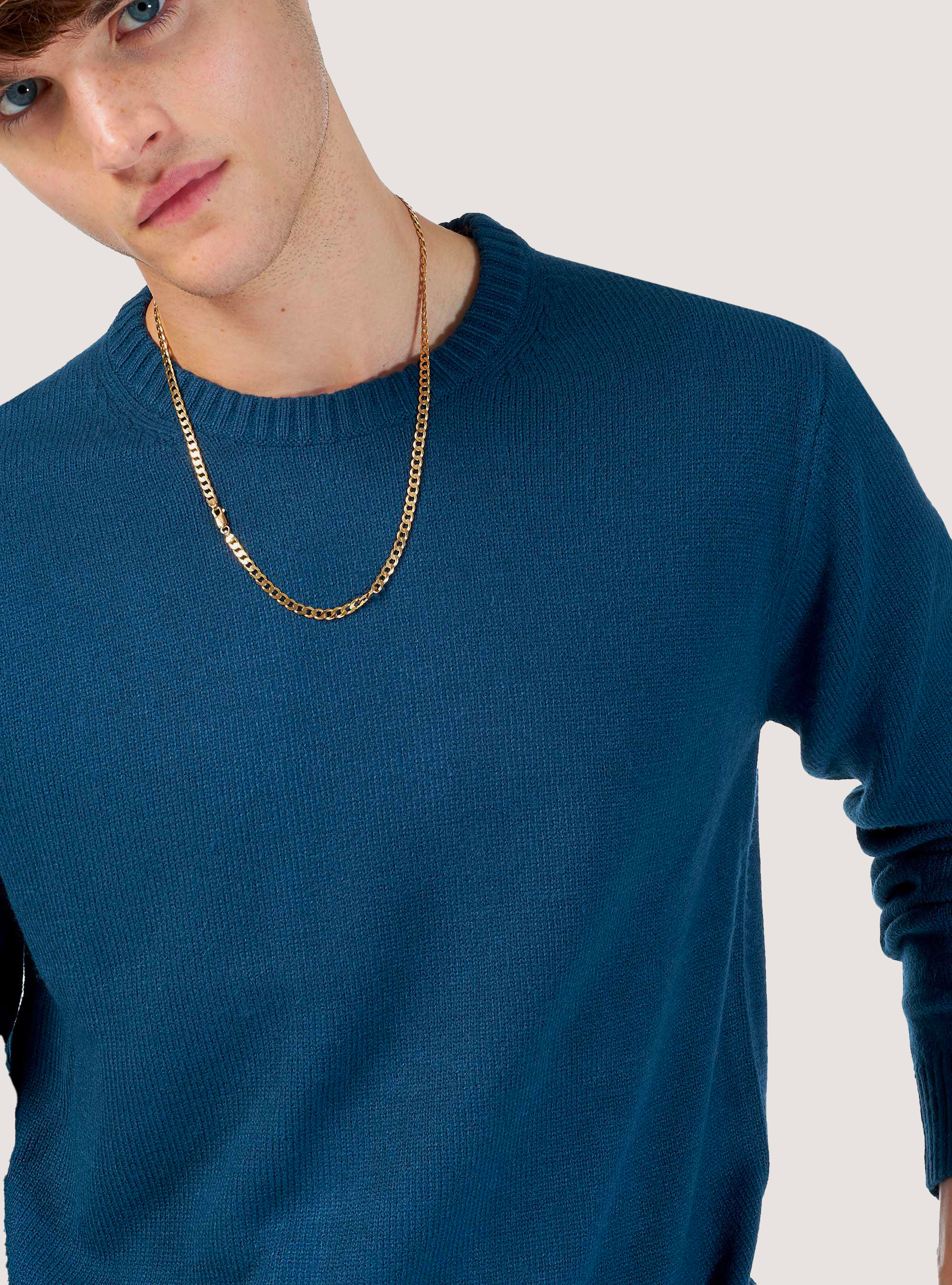 JERSEY CUELLO REDONDO, ACEITE AZUL