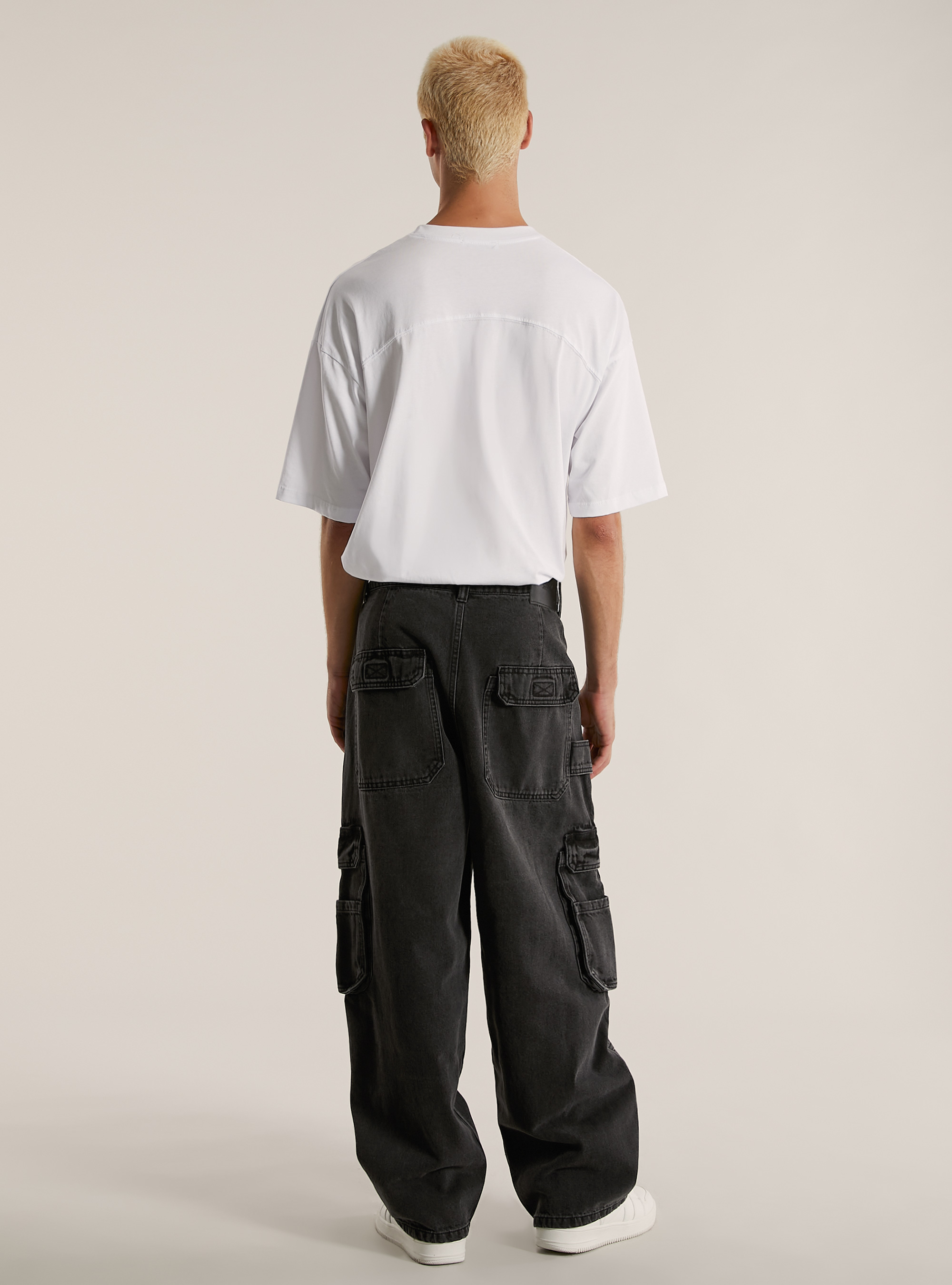 Jeans cargo skater baggy fit, D000 BLACK