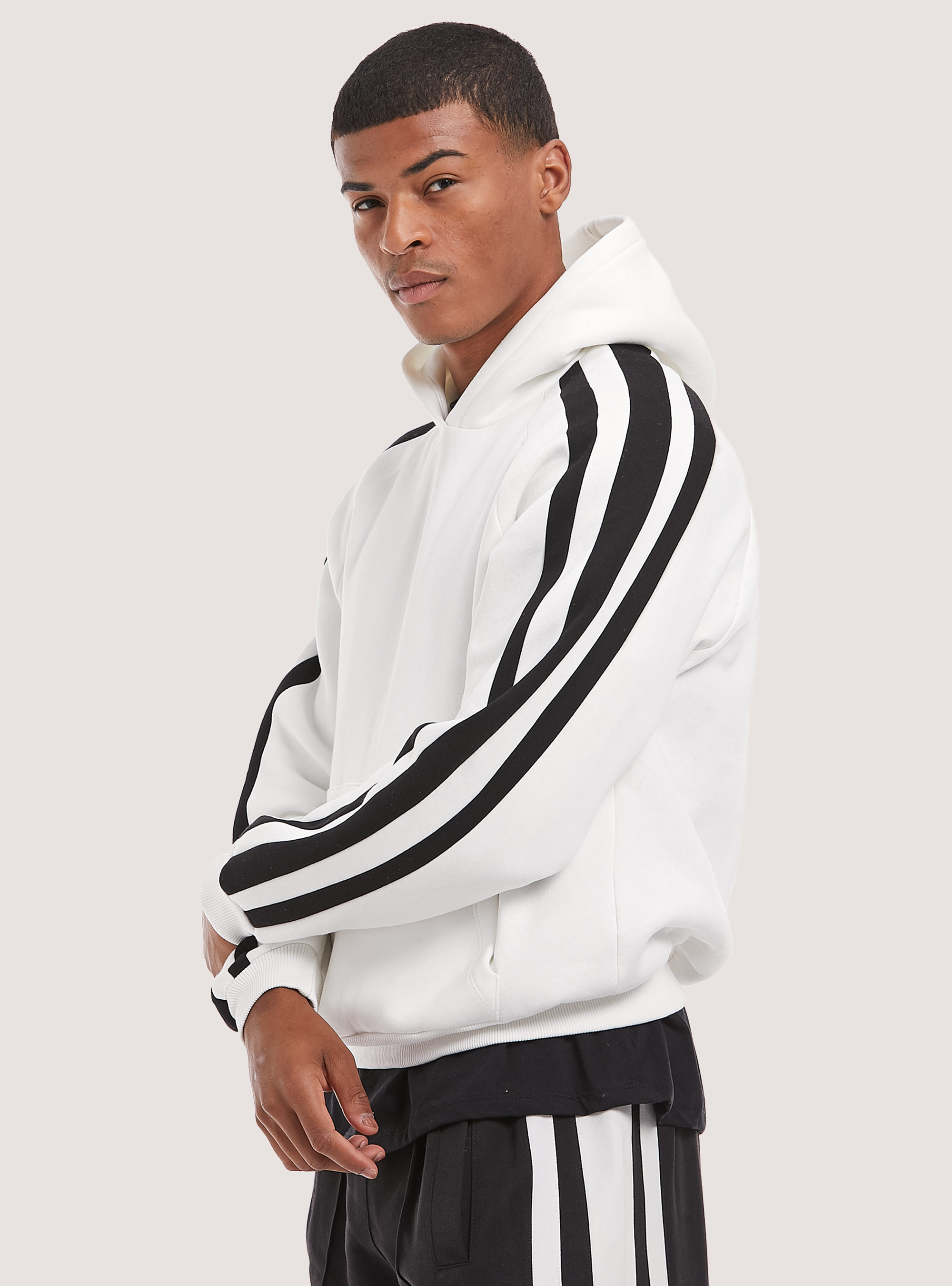 Sudadera con capucha recortada, WH1 OFF WHITE