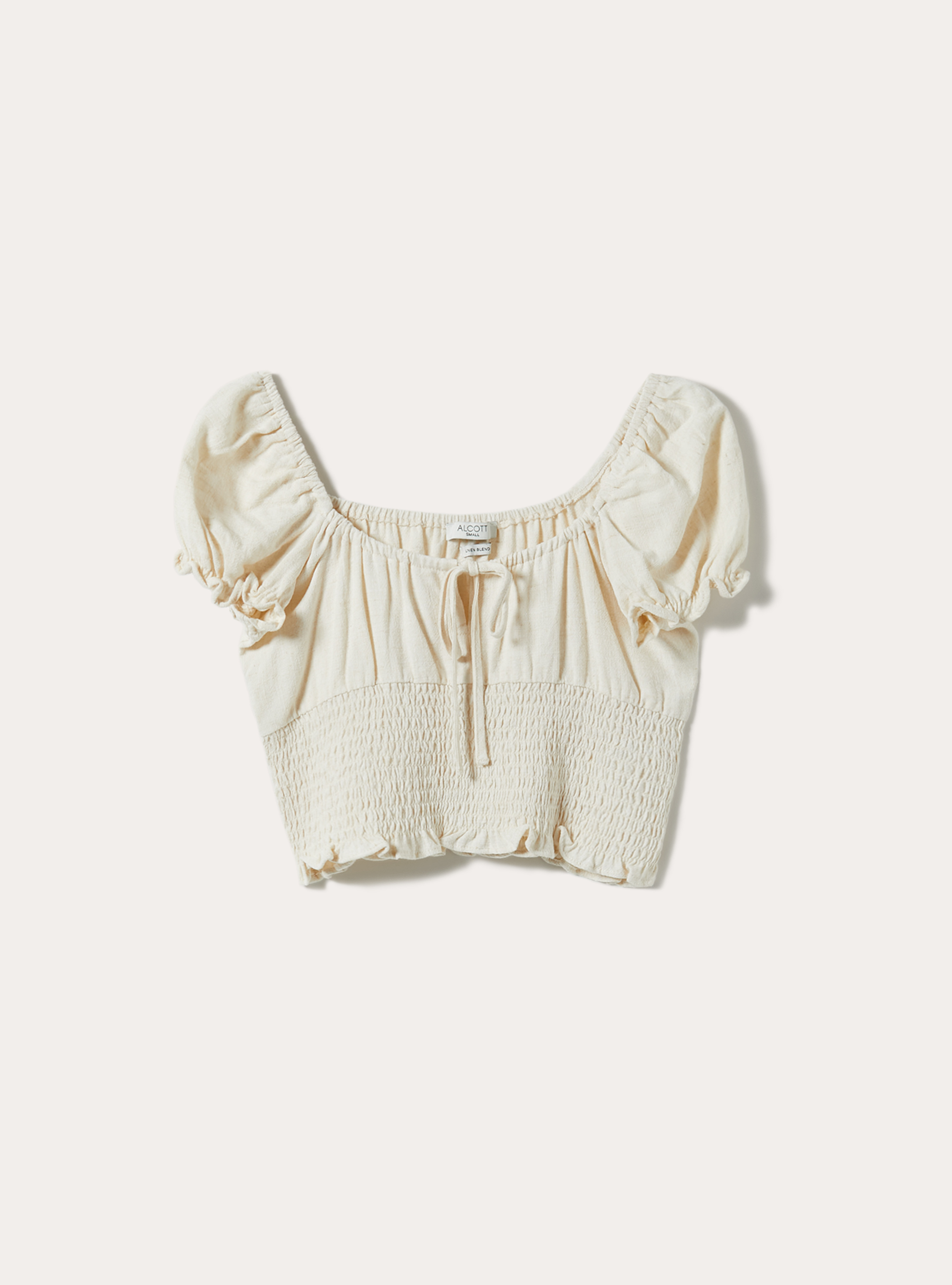 Linen-blend blouse, MBG3 BEIGE MEL LIGHT