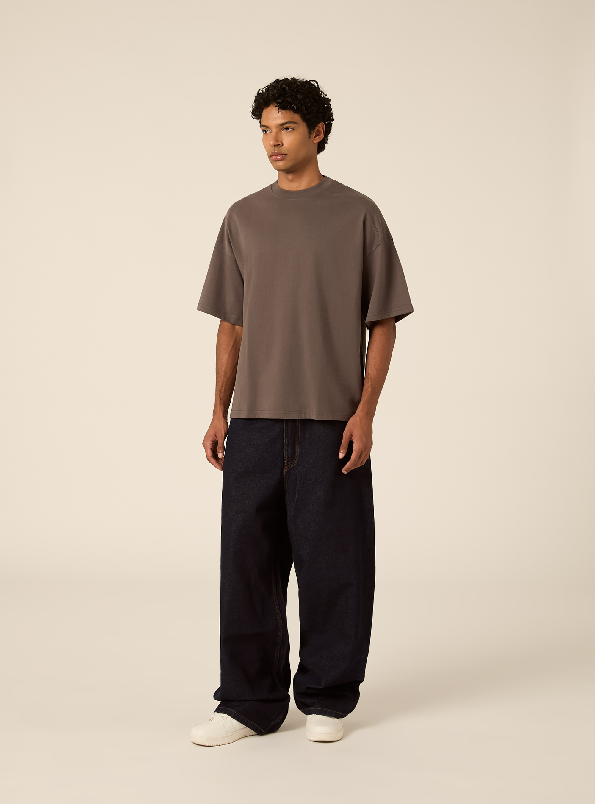 T-shirt boxy fit con tagli sulle spalle, GY1 GREY DARK