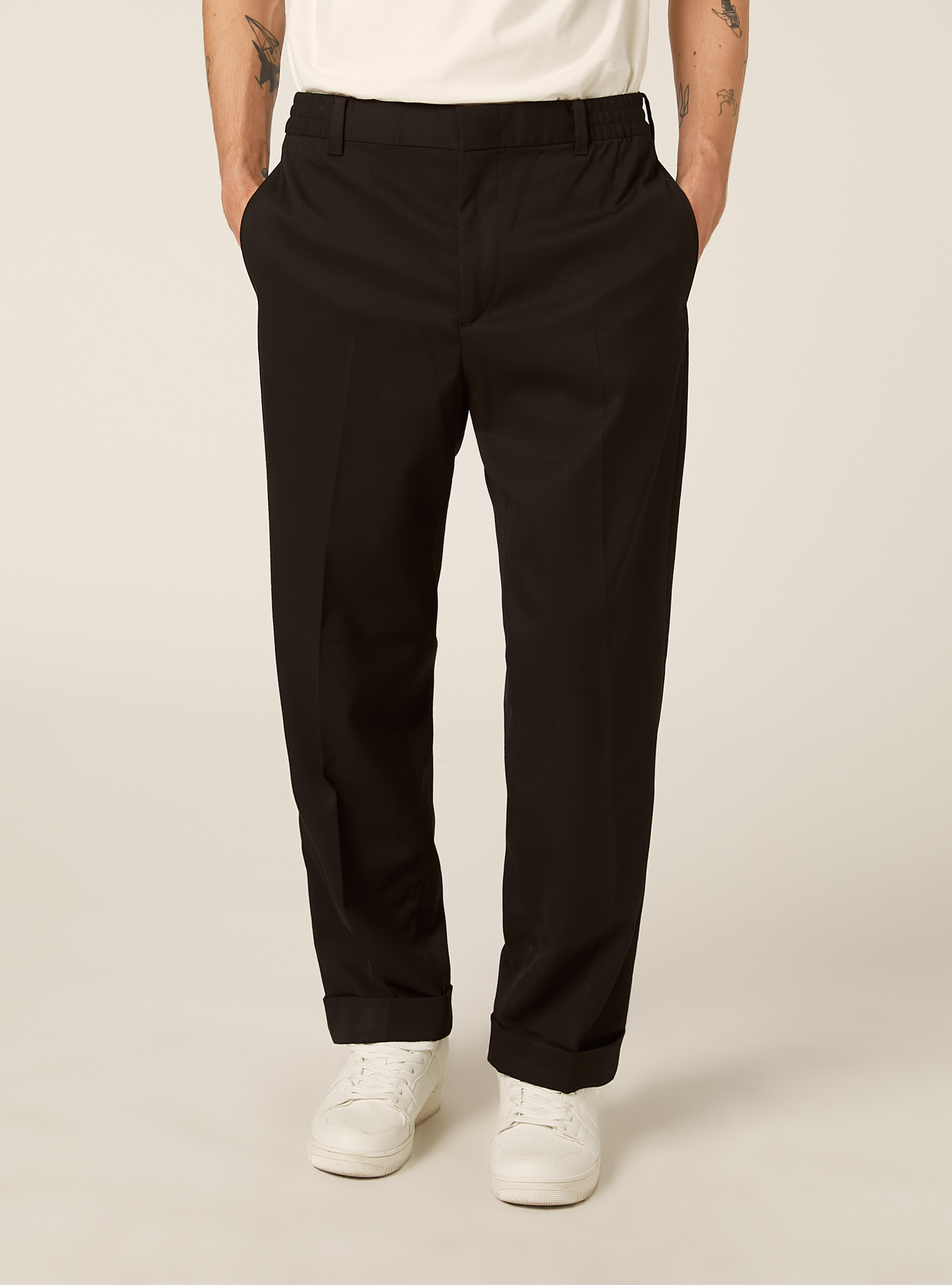 Klassische Hose aus Twill, BK1 BLACK