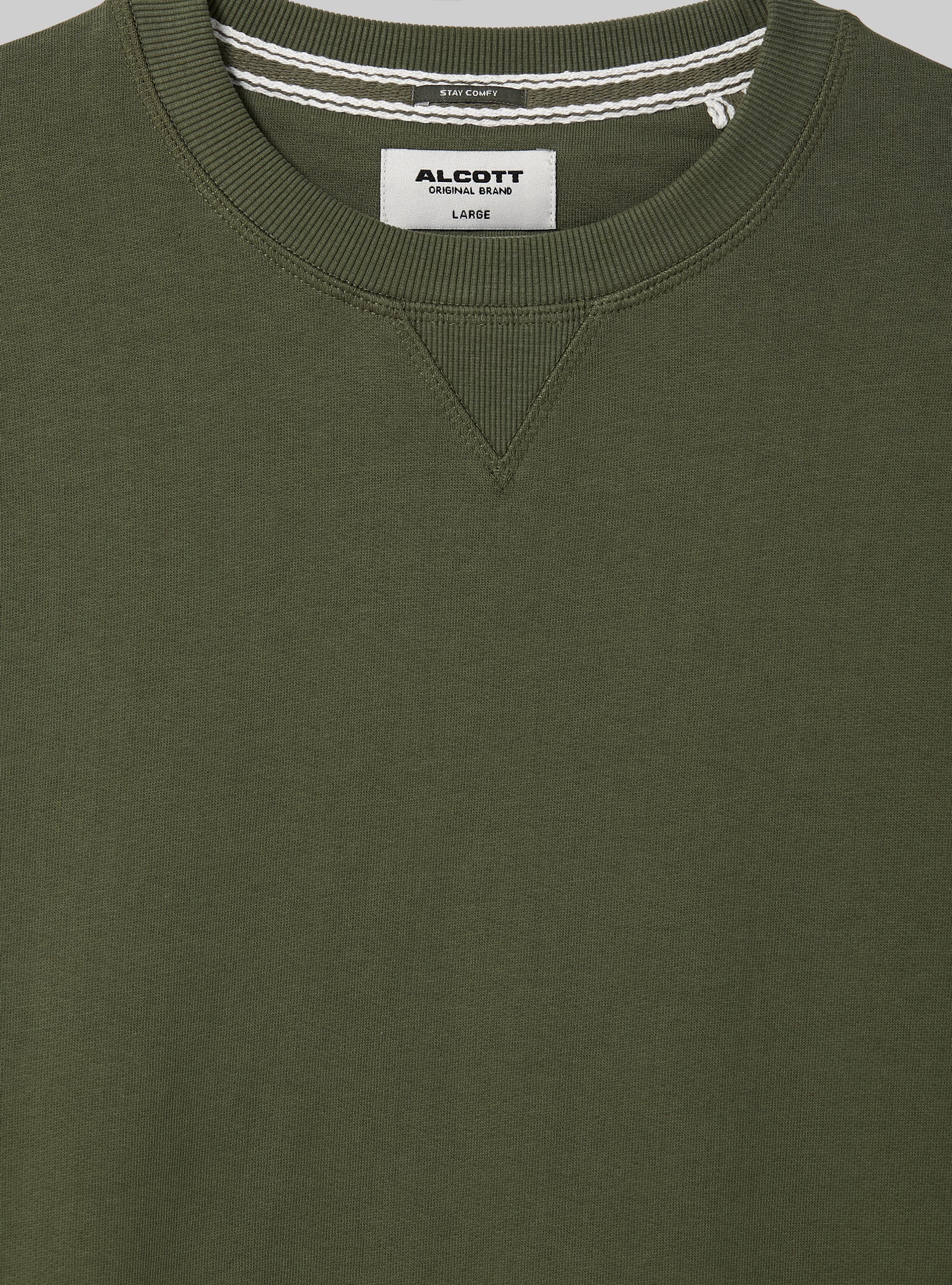 Plain-coloured crew-neck sweatshirt, KY2 KAKY MEDIUM