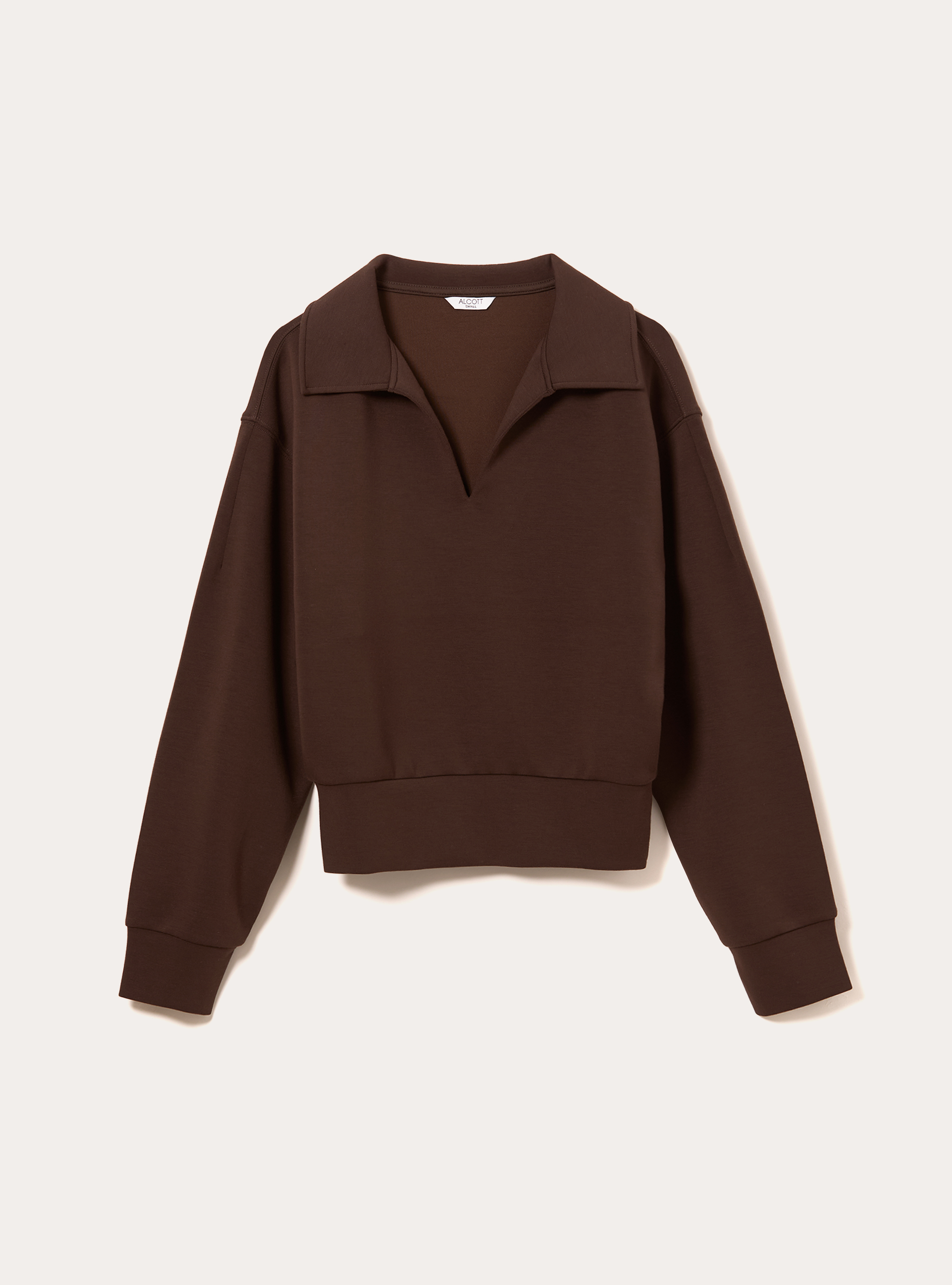 Sudadera con cuello polo, BR1 BROWN DARK