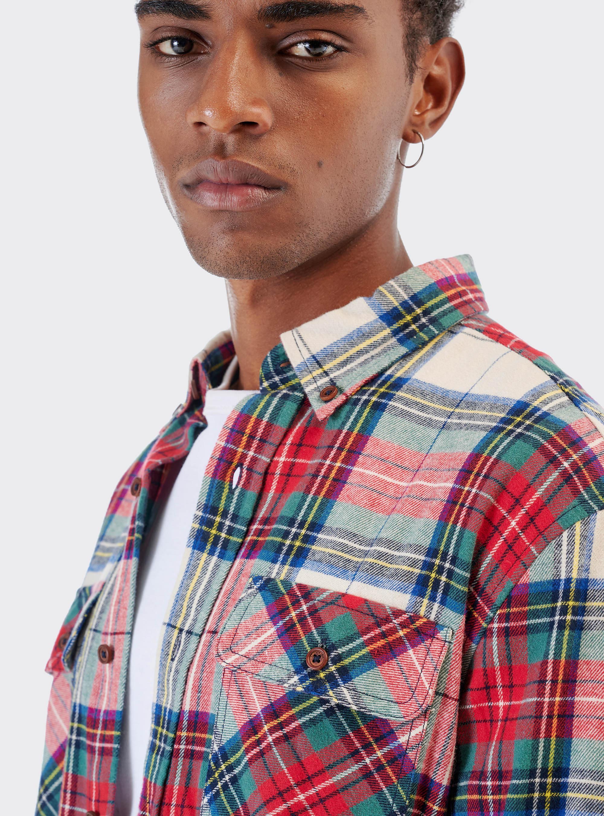 Karohemd aus nachhaltiger Baumwolle, C085 WHITE