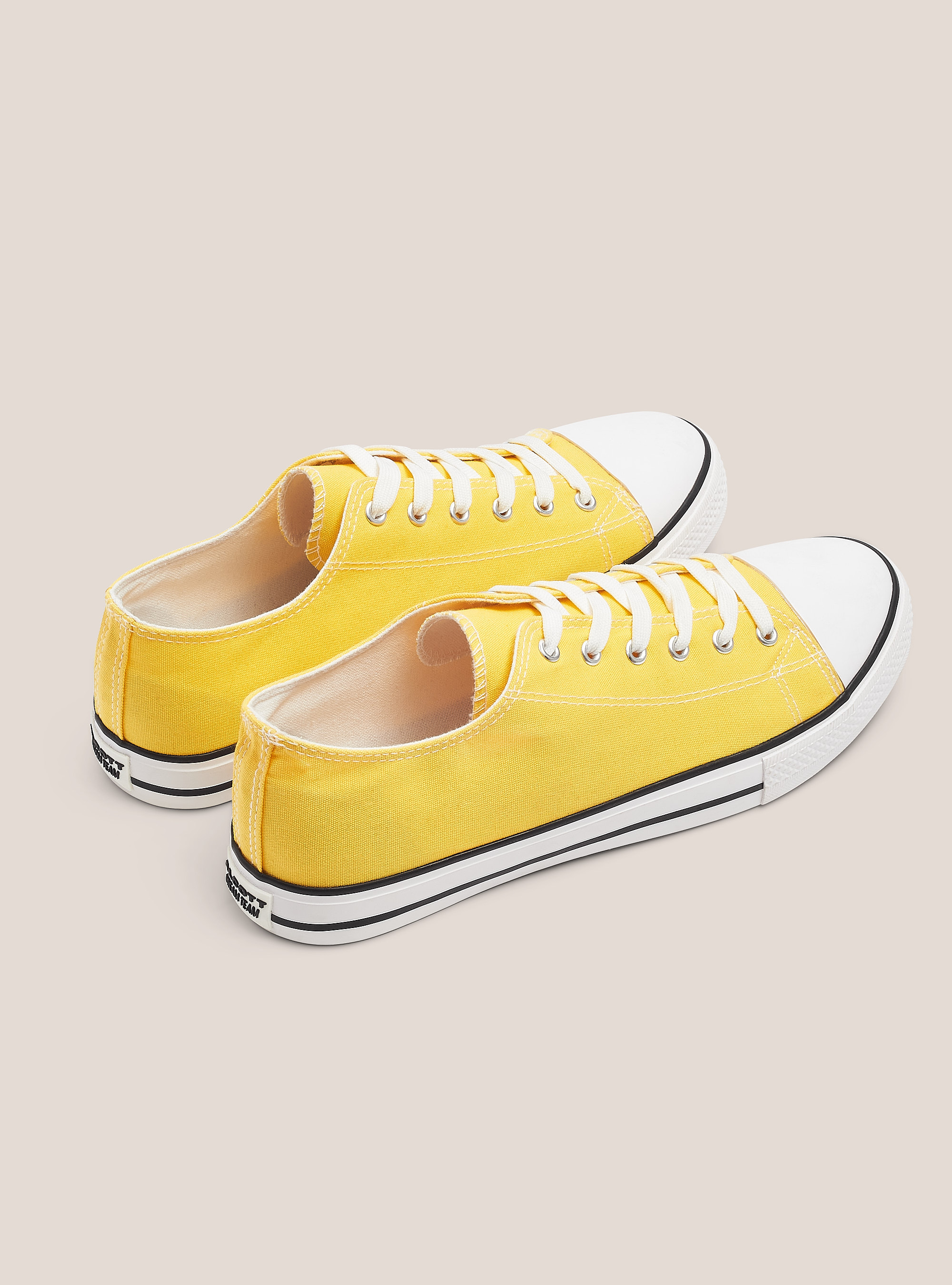 Low trainers in light fabric, C7750 YELLOW