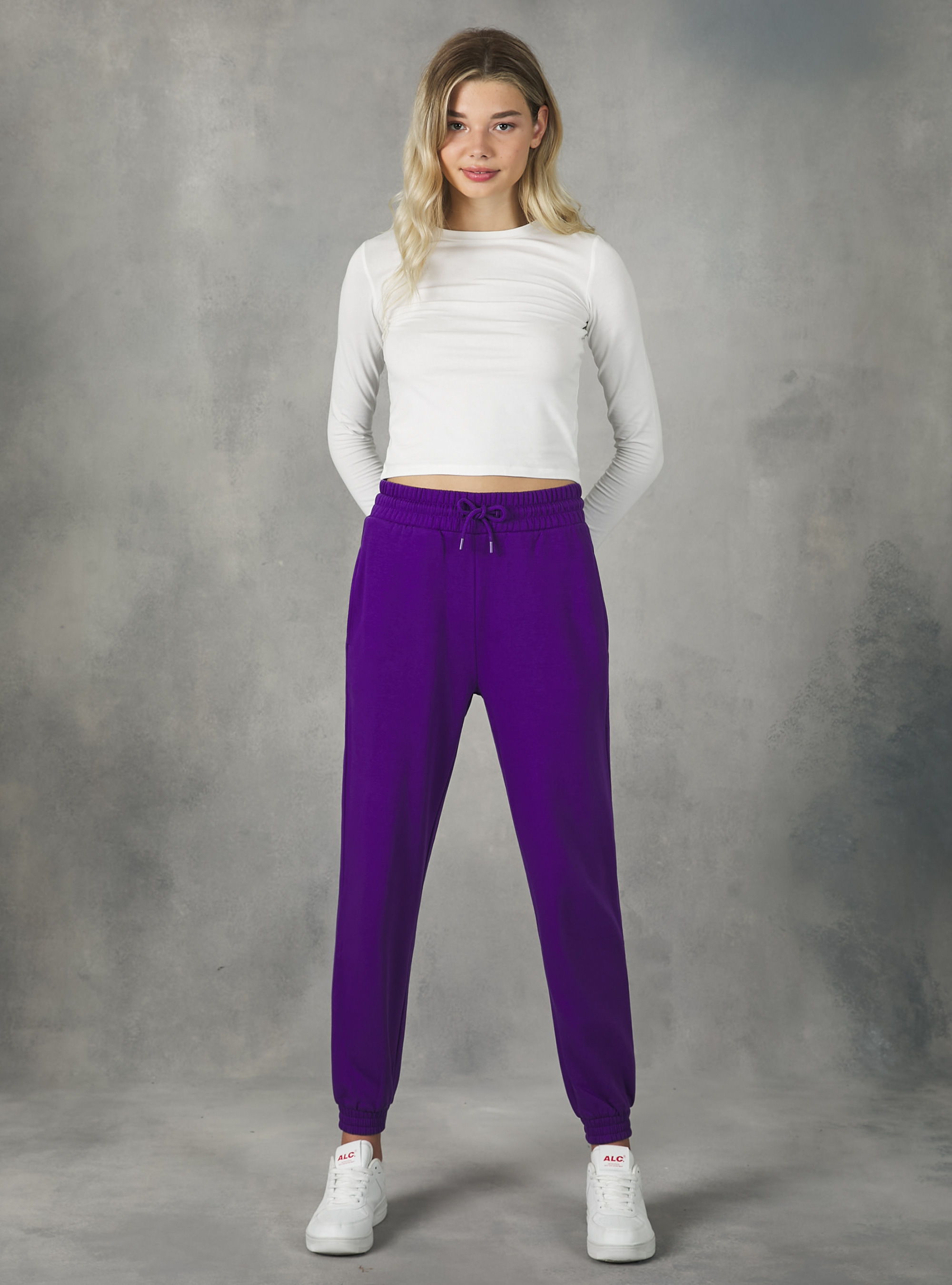 Plush jogger trousers, VI1 VIOLET DARK