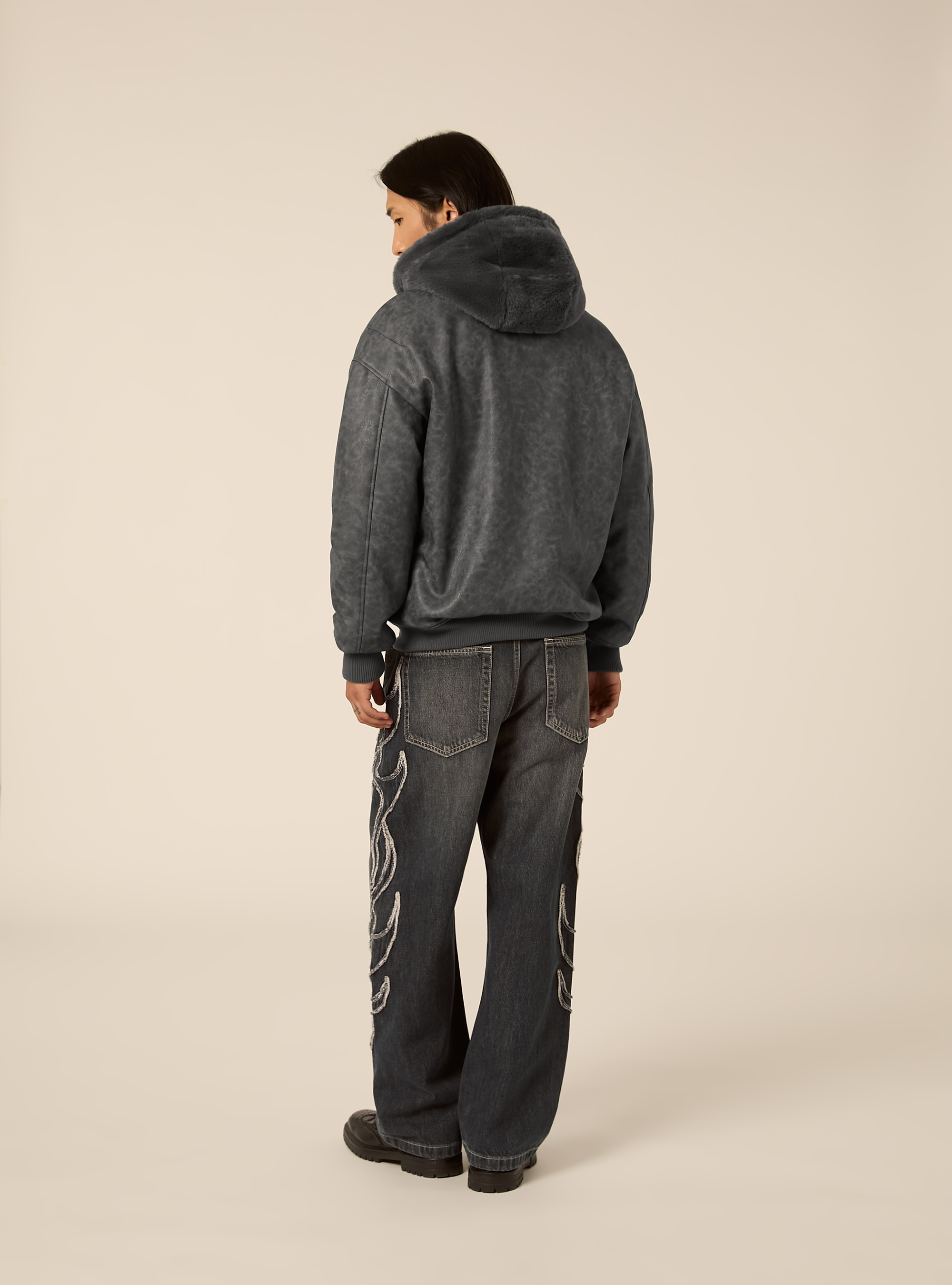 Bomber reversibile con cappuccio, GY2 GREY MEDIUM